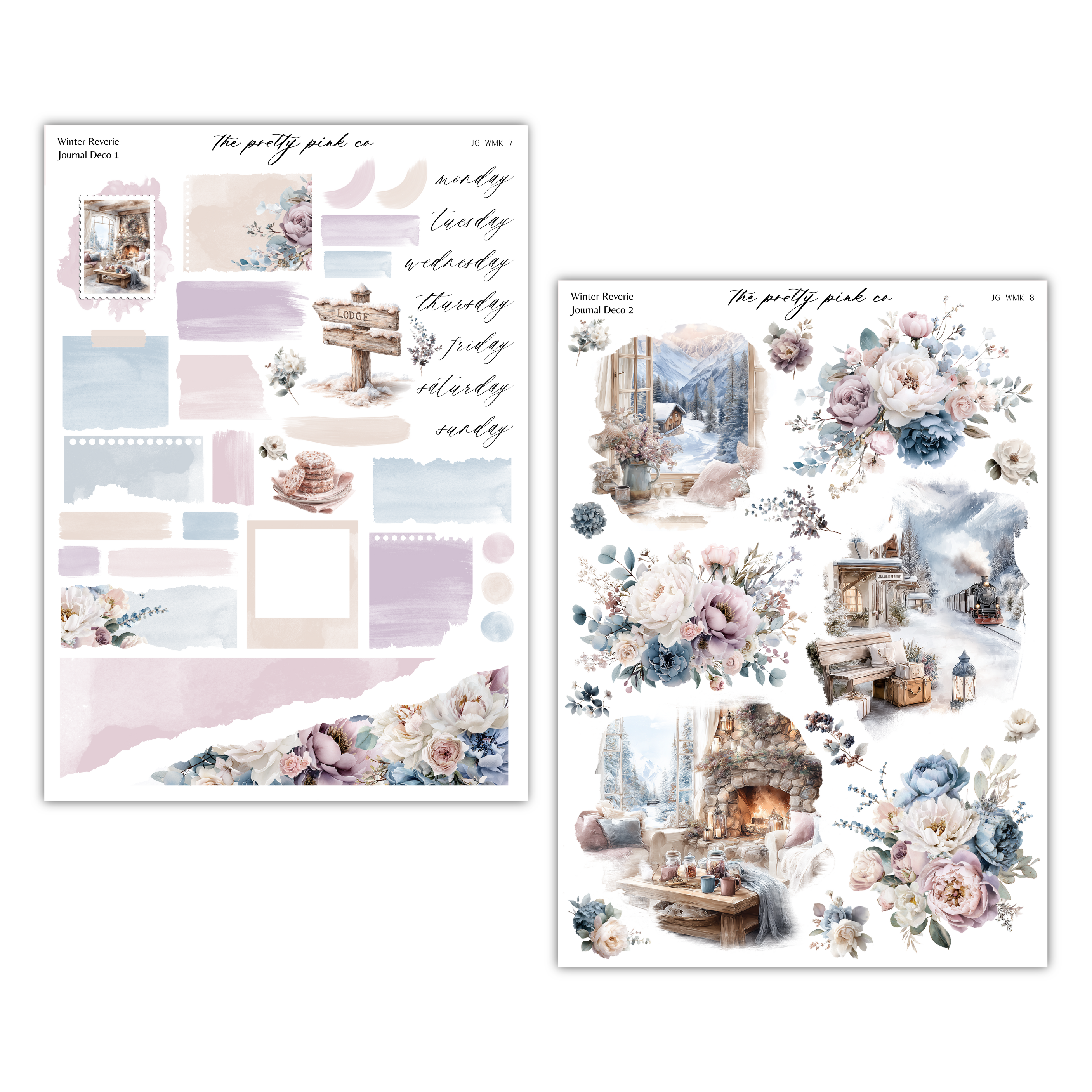 a collage of various floral and winter-themed images, including a fireplace, snow-covered landscapes, and other winter-related elements. The collage is composed of multiple pictures arranged in a visually appealing manner, showcasing the beauty of the winter season.
