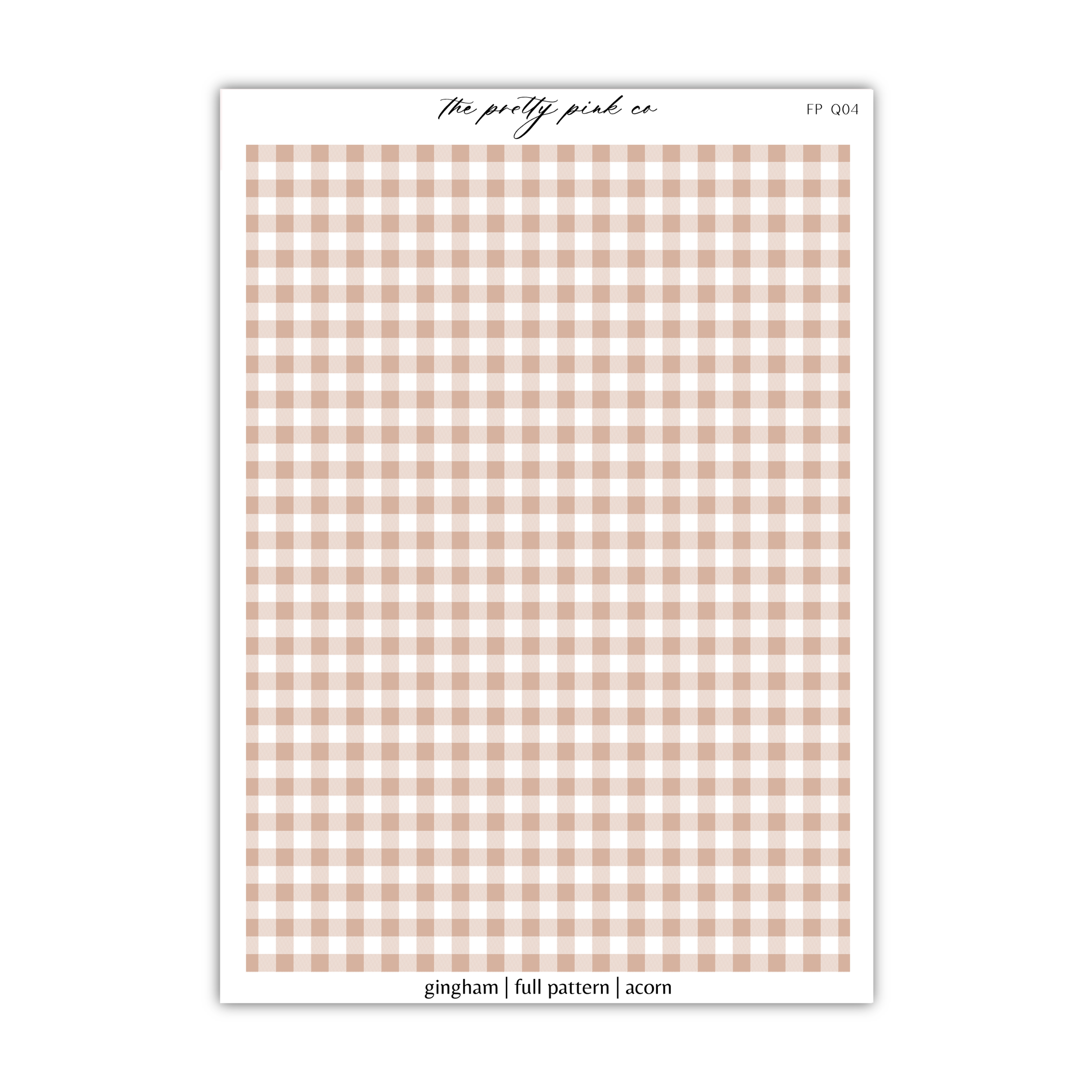 a brown and white checkered paper with a white border