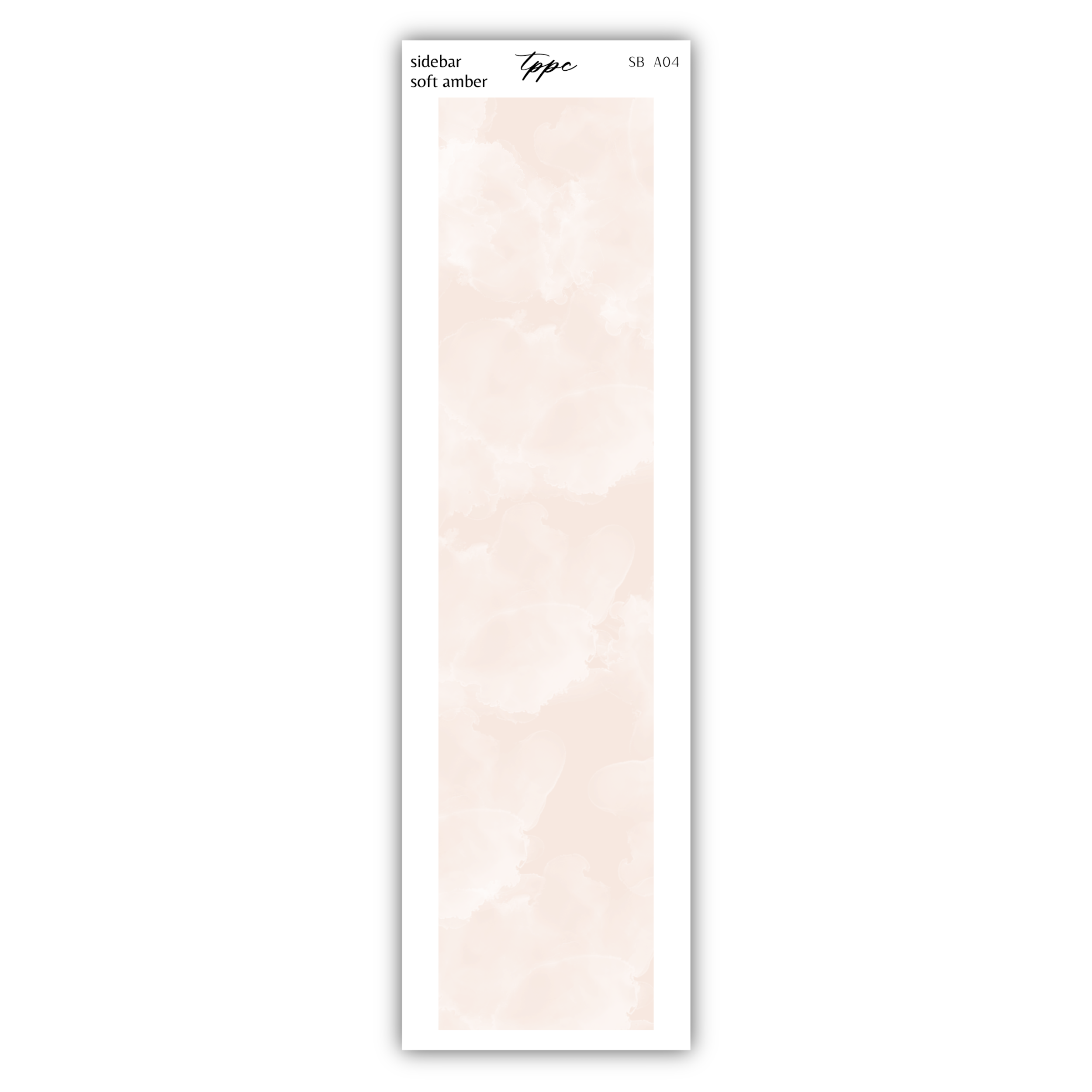 a white bookmark with a light pink background