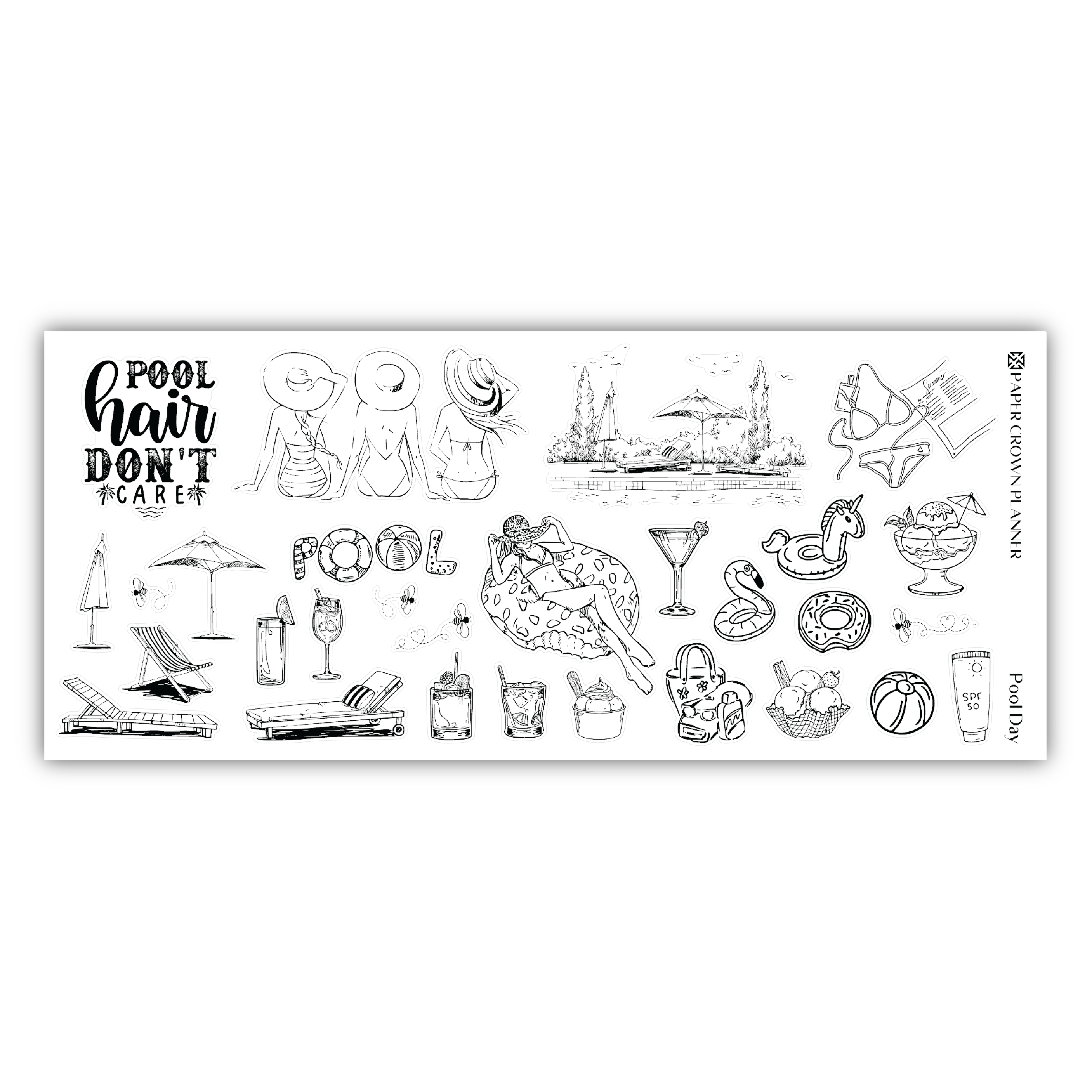 a black and white photo of a sticker sheet