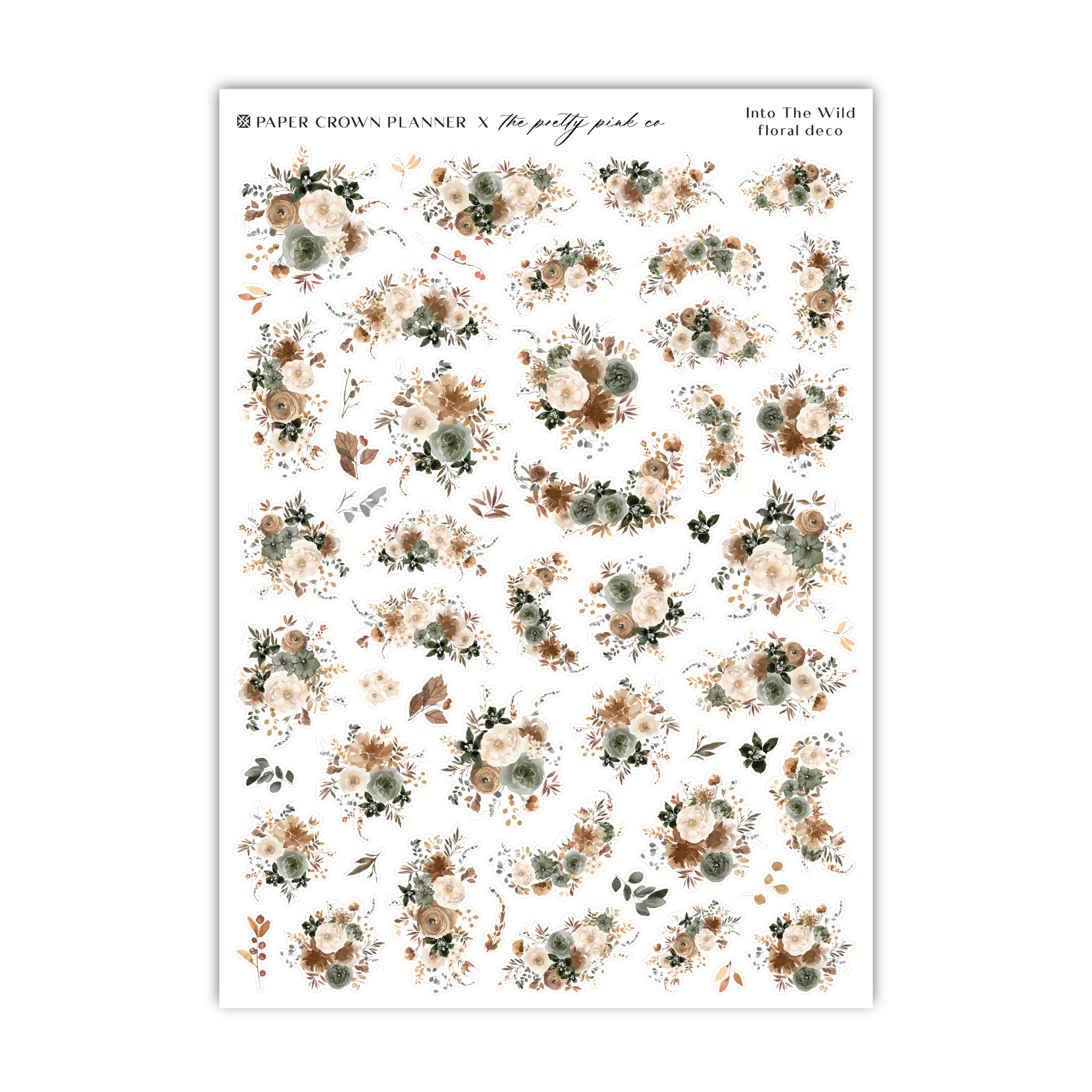 a sheet of paper with flowers on it