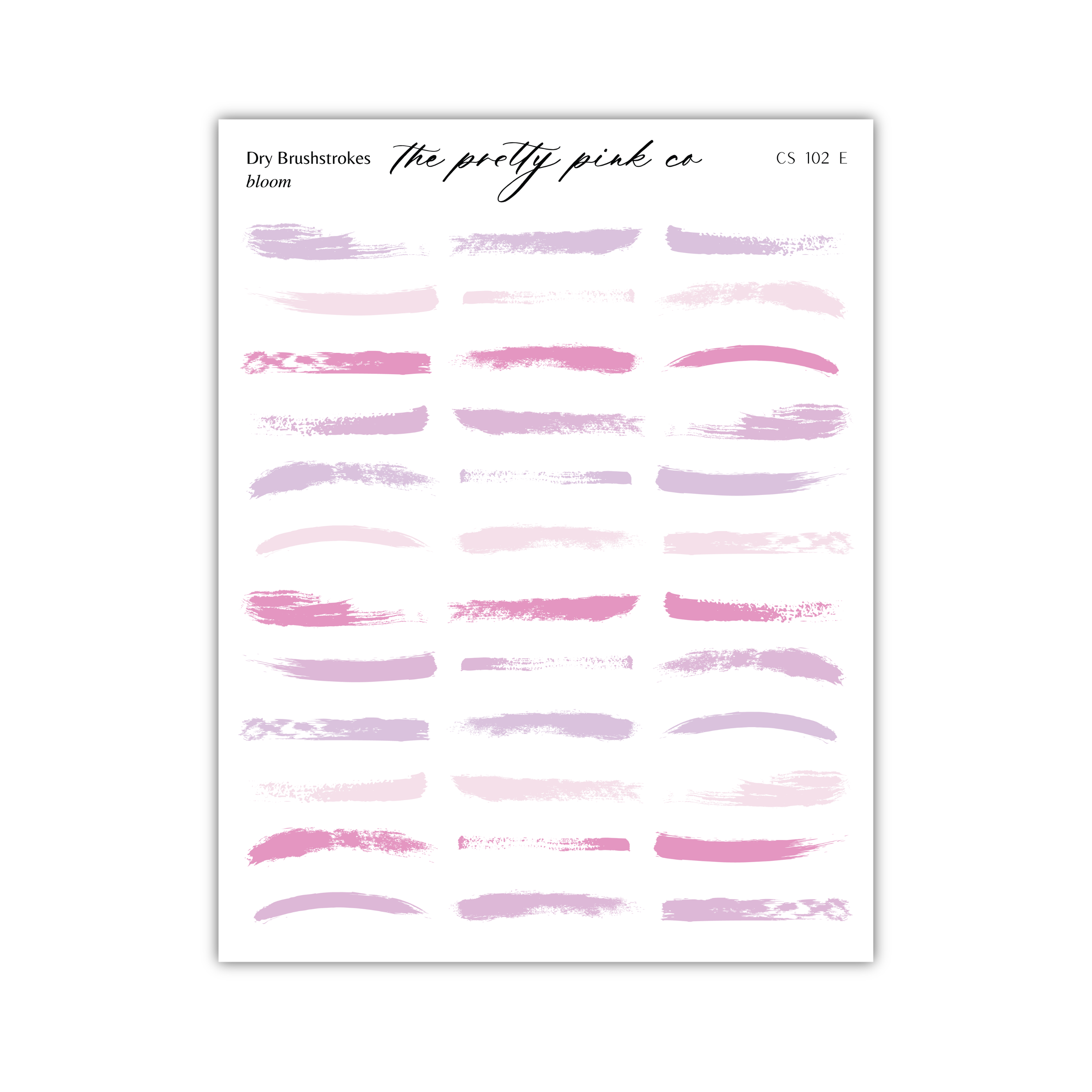 The image is a collection of various brush strokes in different colors, including shades of pink, purple, and white. The brush strokes are arranged in a grid-like pattern, creating a visually appealing and artistic composition.