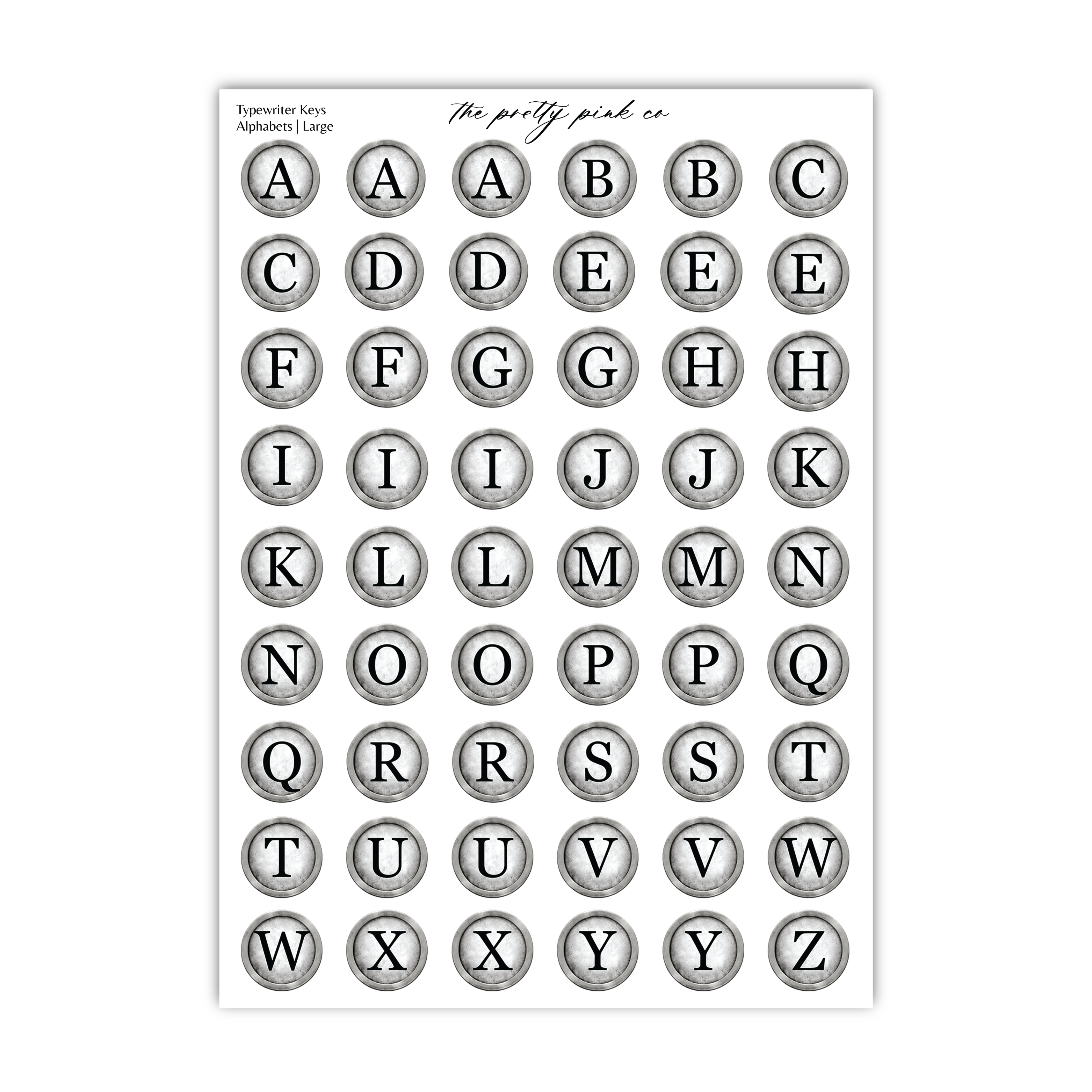 a collection of circular buttons or icons representing the letters of the alphabet, arranged in a grid format.