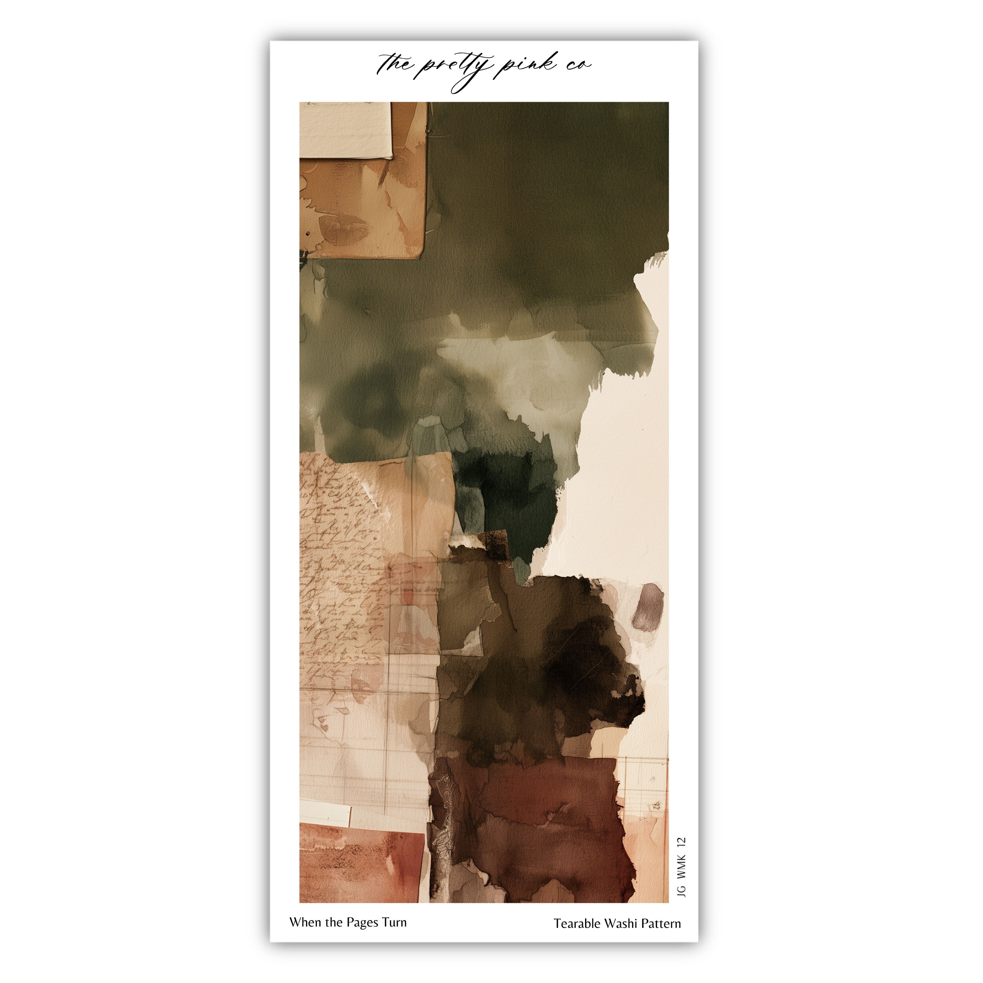 The image is a collage of abstract artworks, featuring a mix of colors and textures. The artworks appear to be a combination of watercolor and ink, creating a visually striking and dynamic composition. The artworks are arranged in a vertical format, with each piece contributing to the overall visual narrative. The artworks are described as "When the pages turn" and "Terrable wash pattern", suggesting that they are part of a larger artistic exploration or project.