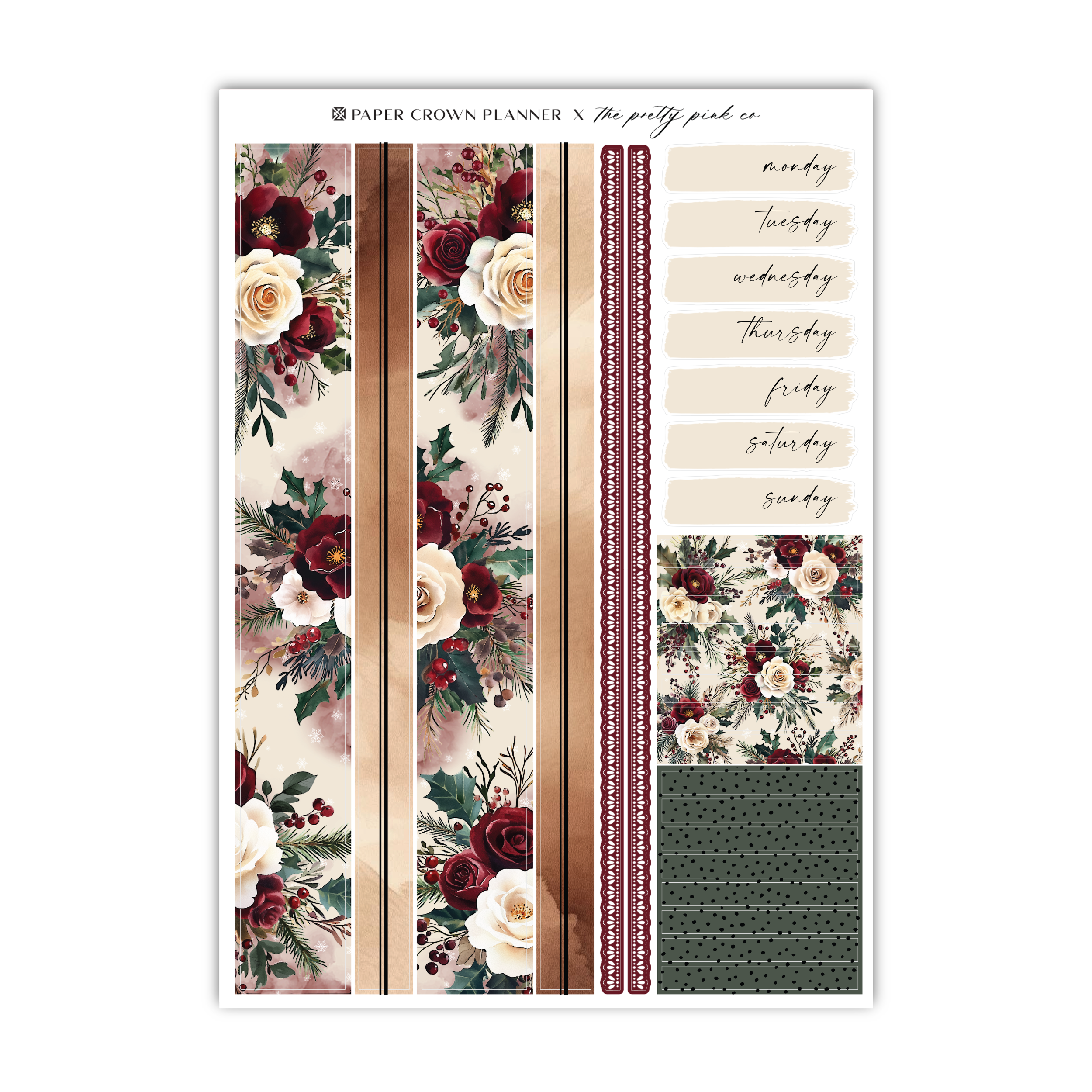 a sticker sheet with flowers on it