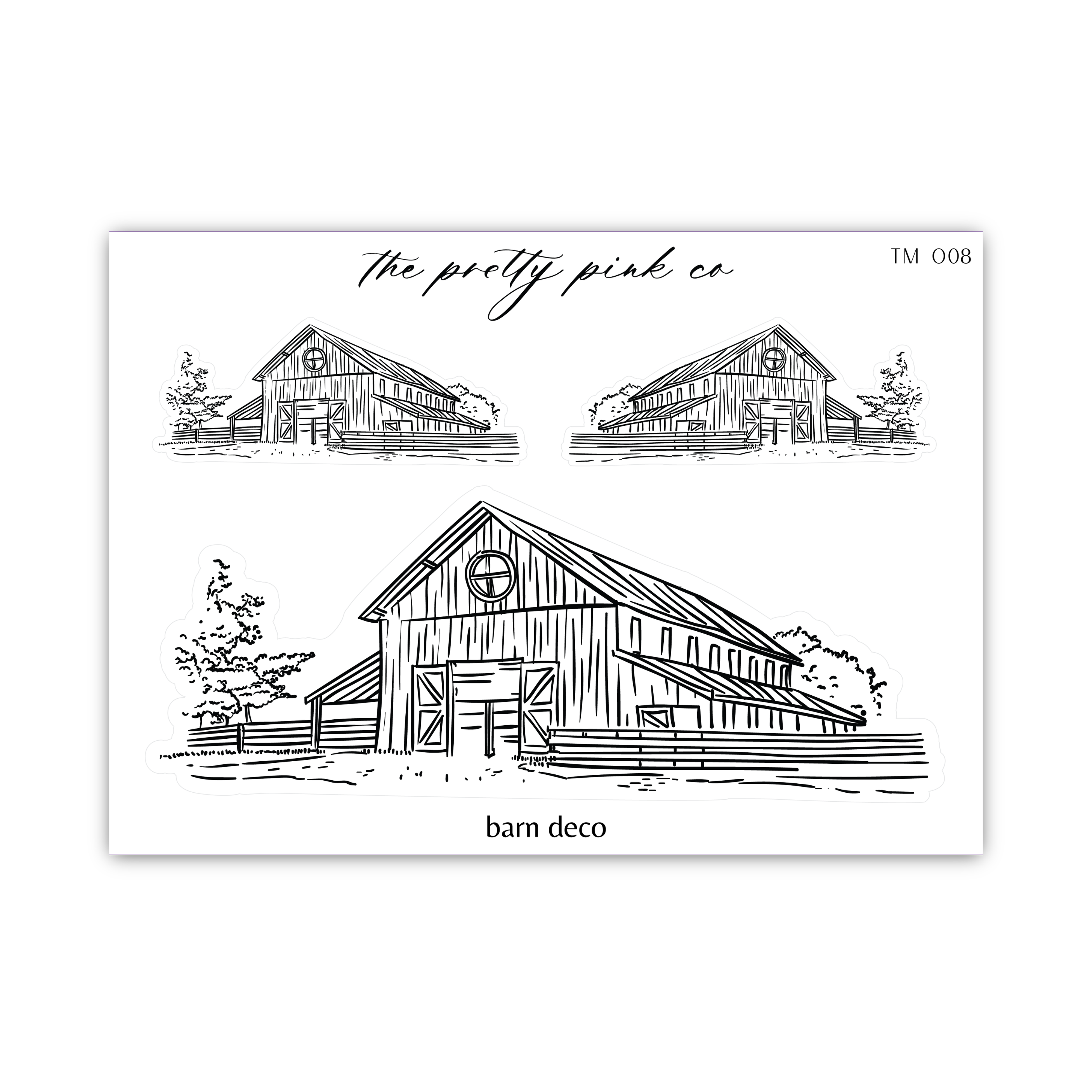 a drawing of a barn and a barn