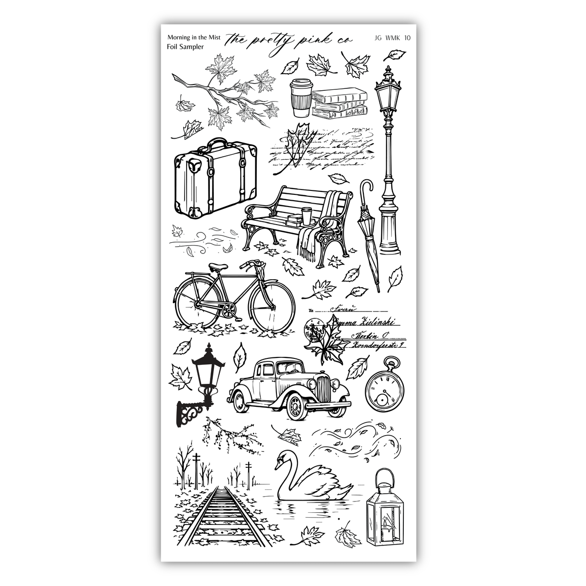 various objects and scenes, such as a suitcase, bench, umbrella, bicycle, car, clock, and other elements that are not directly related to each other. The image does not contain any specific information about the objects or scenes, and it does not depict any actions or movements. The image does not contain any text or specific details about the objects or scenes.