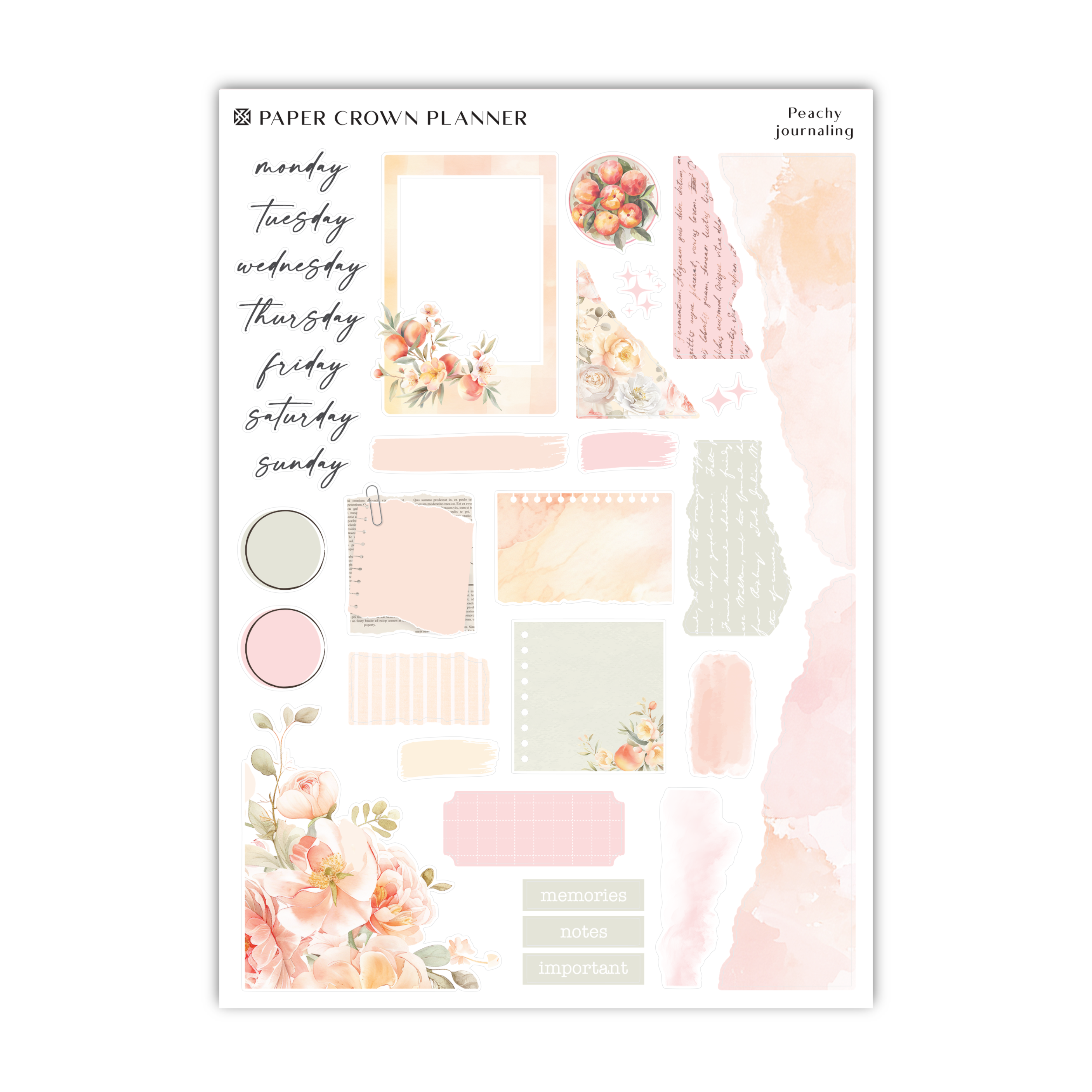 a paper crown planner with flowers and pastel colors