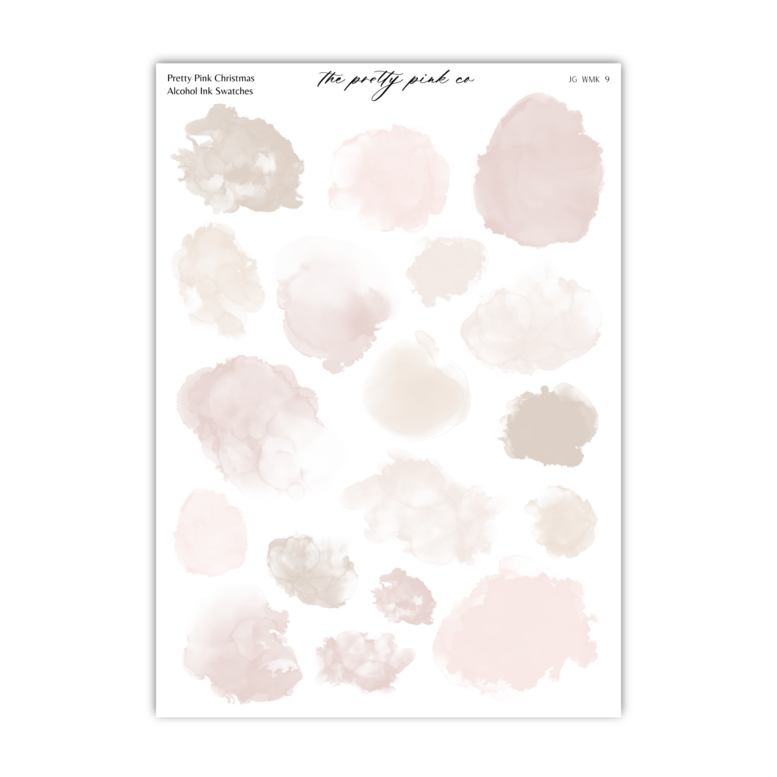 a sheet of pink and white watercolor paint