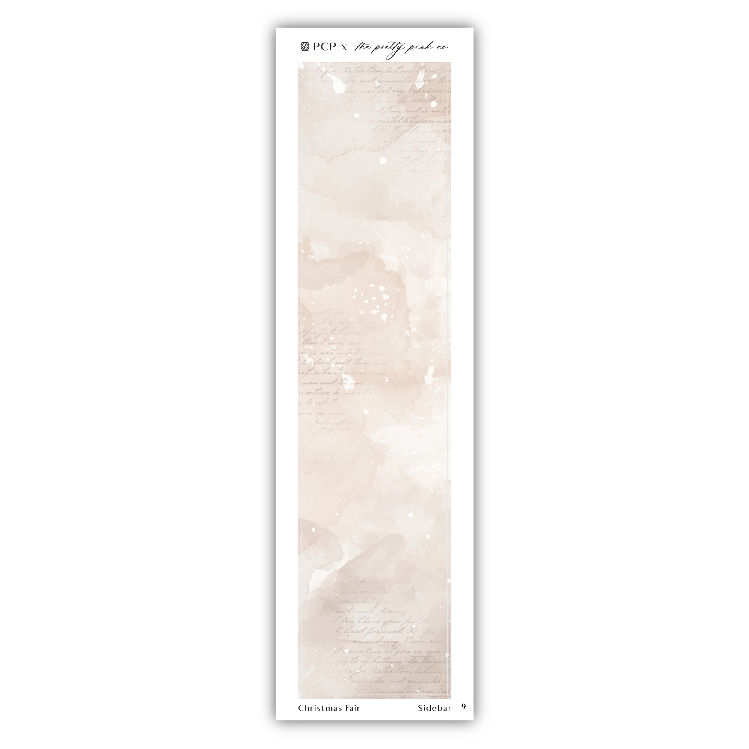 a white bookmark with a watercolor design on it