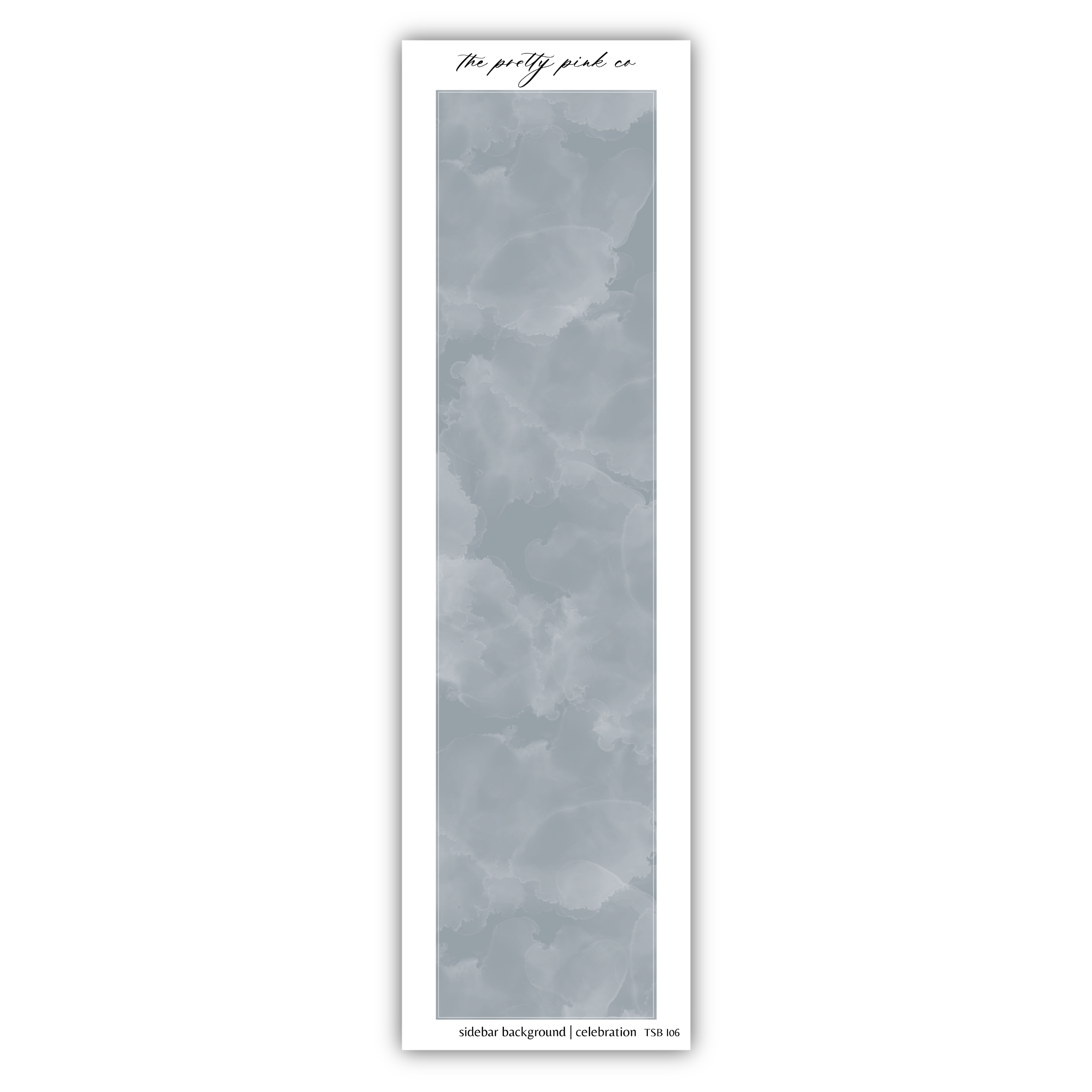 a white bookmark with a gray background