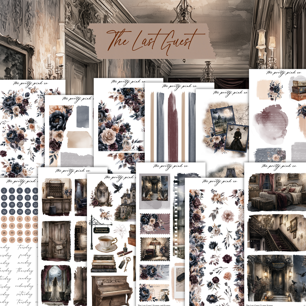 The image is a collage of various decorative elements, including floral patterns, vintage-style furniture, and other ornate details. The collage appears to be a collection of images showcasing different design styles and decorative motifs.