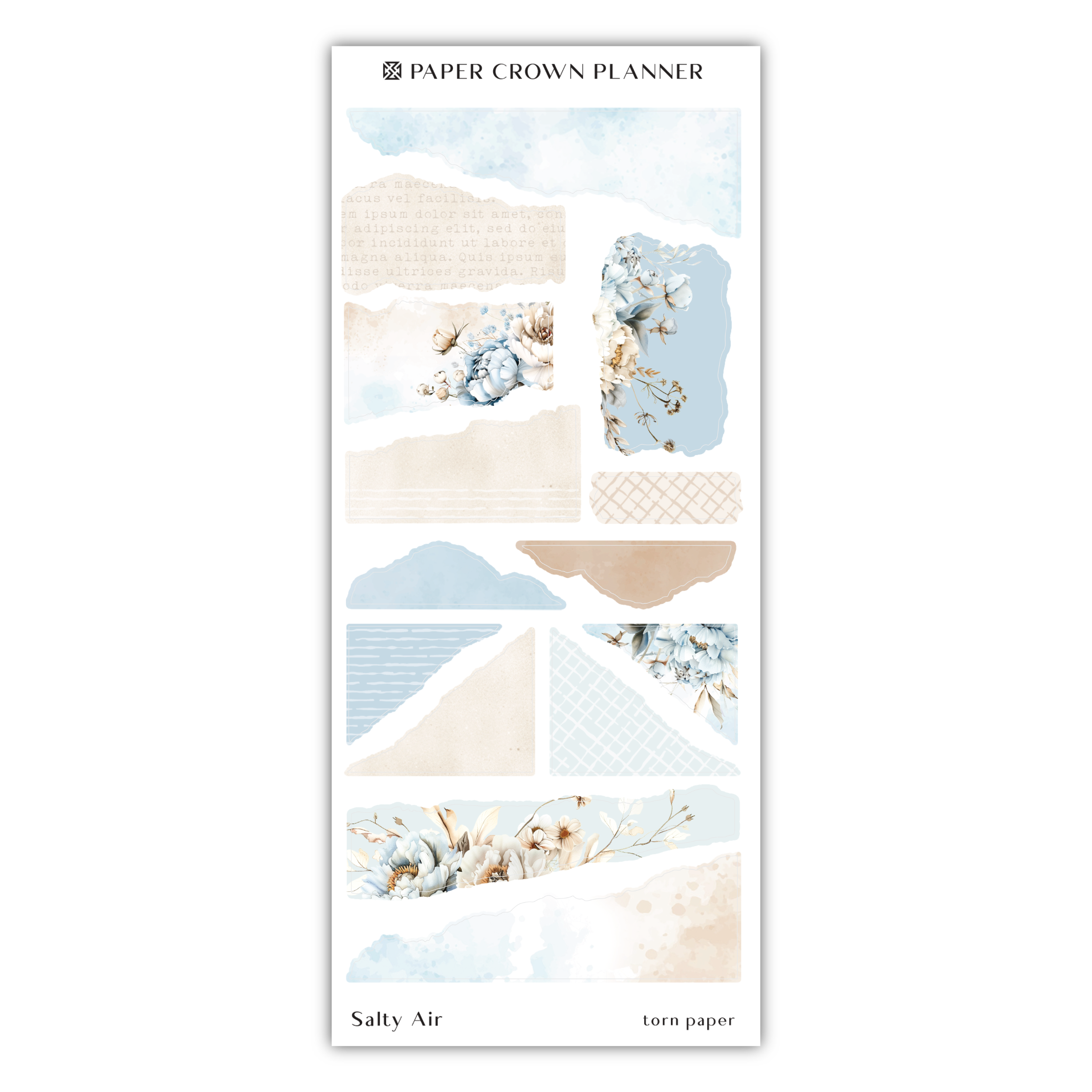 the paper crown planner stickers are blue and white