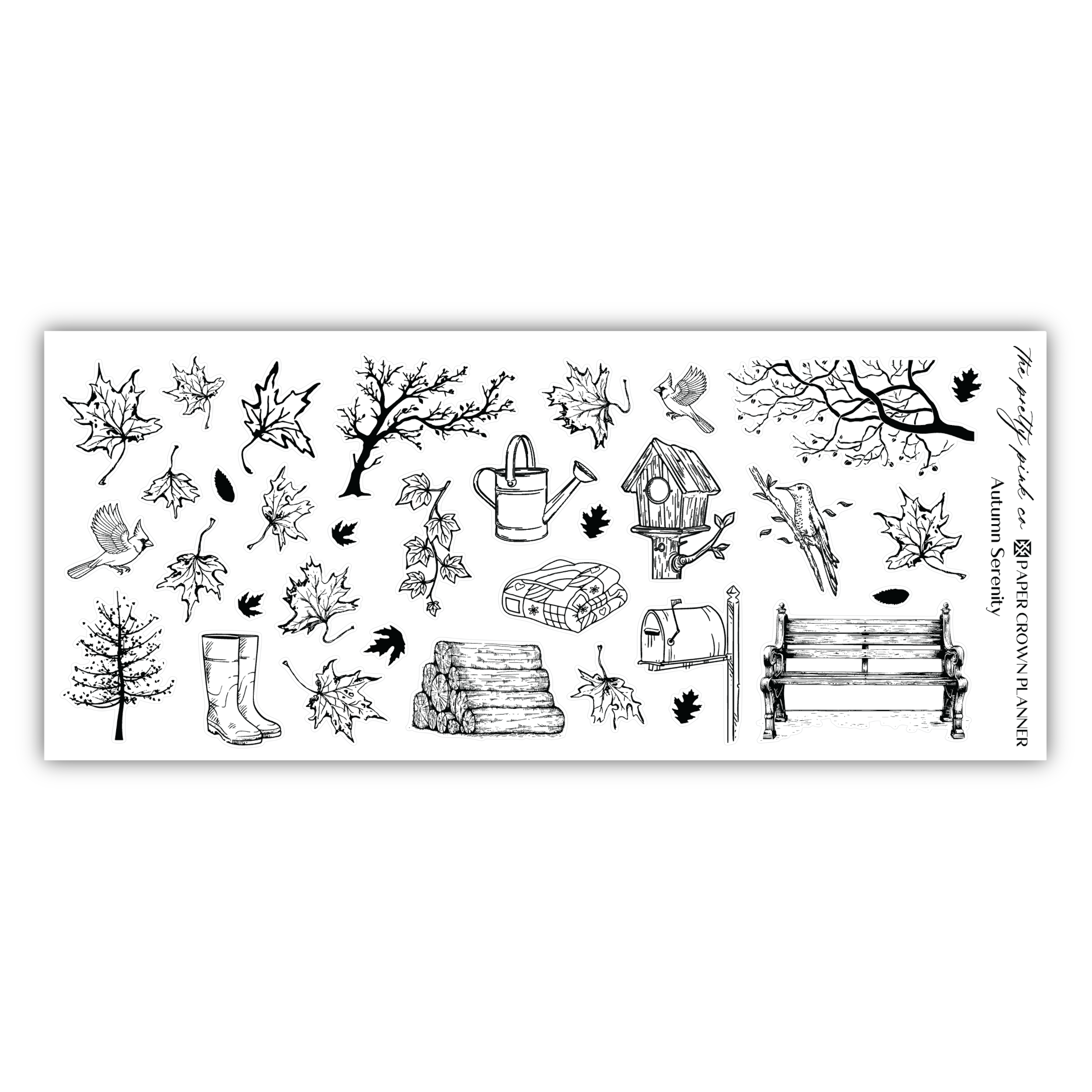 a rubber stamp with a picture of a park bench and trees