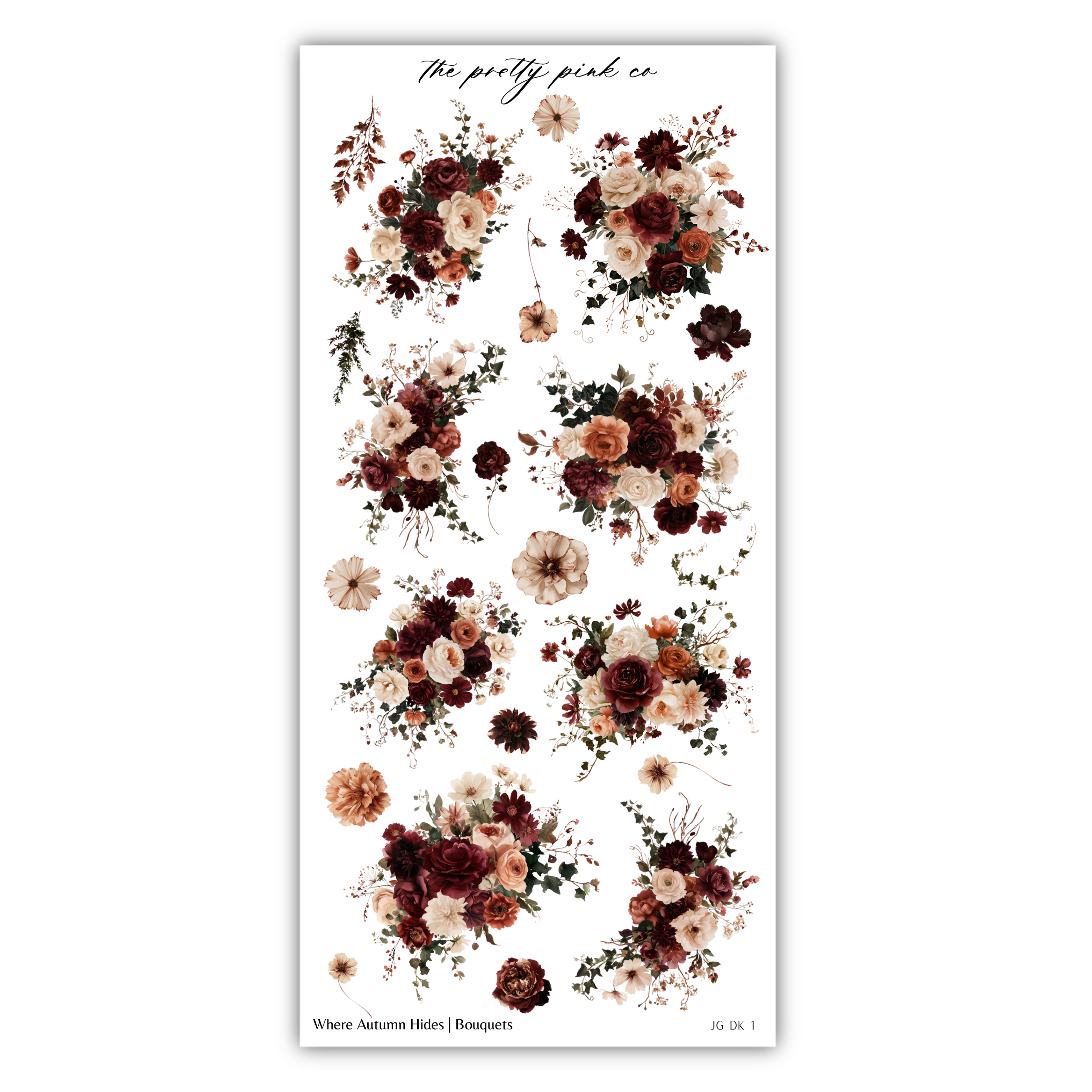 a collection of floral arrangements, including various types of flowers and foliage, arranged in a visually appealing manner.