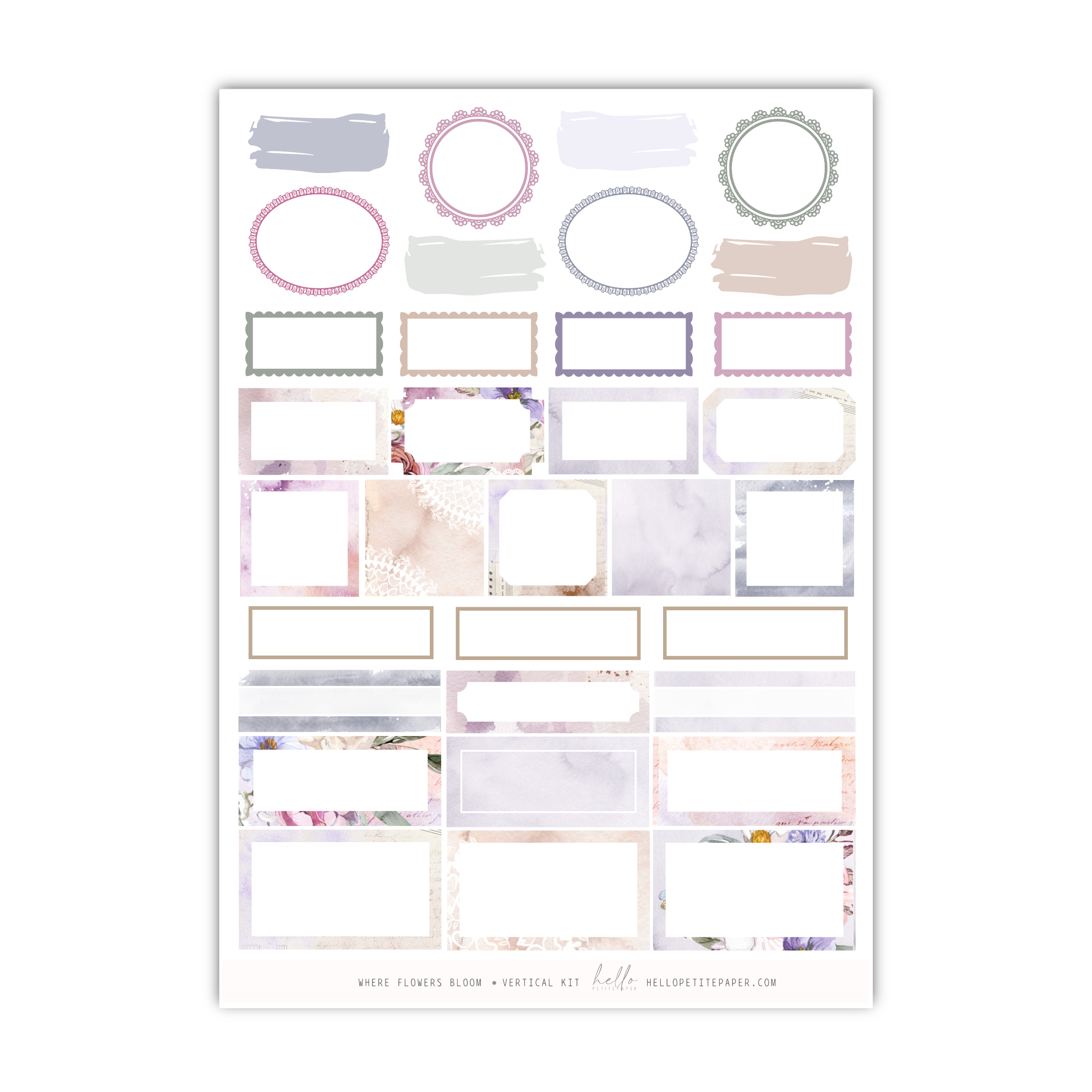 a white sheet with a bunch of different items on it