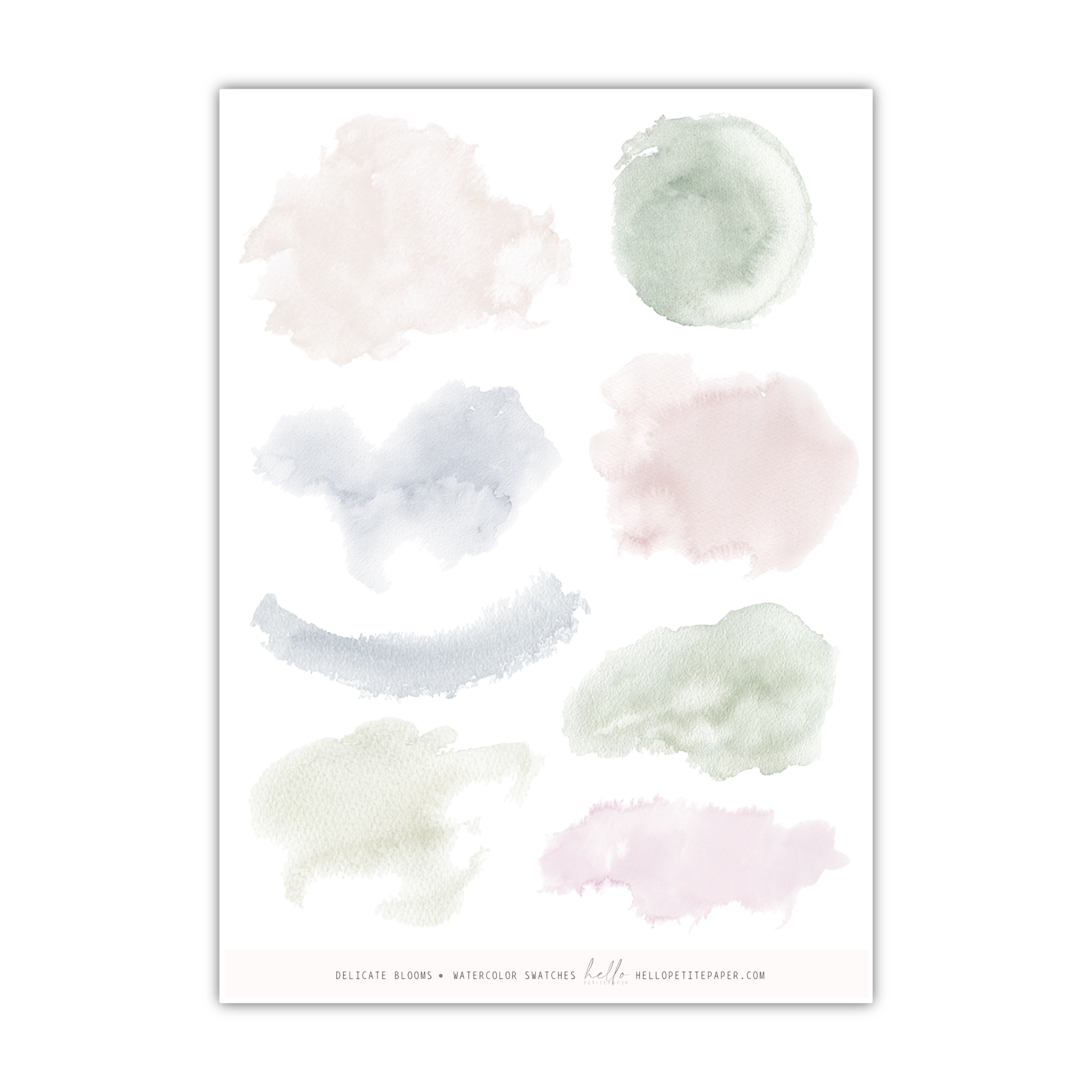 a watercolor painting of different shades of green and pink