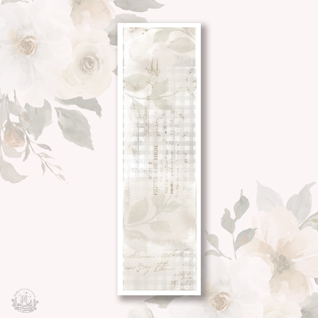 a floral design with a vertical textured pattern and a white frame.