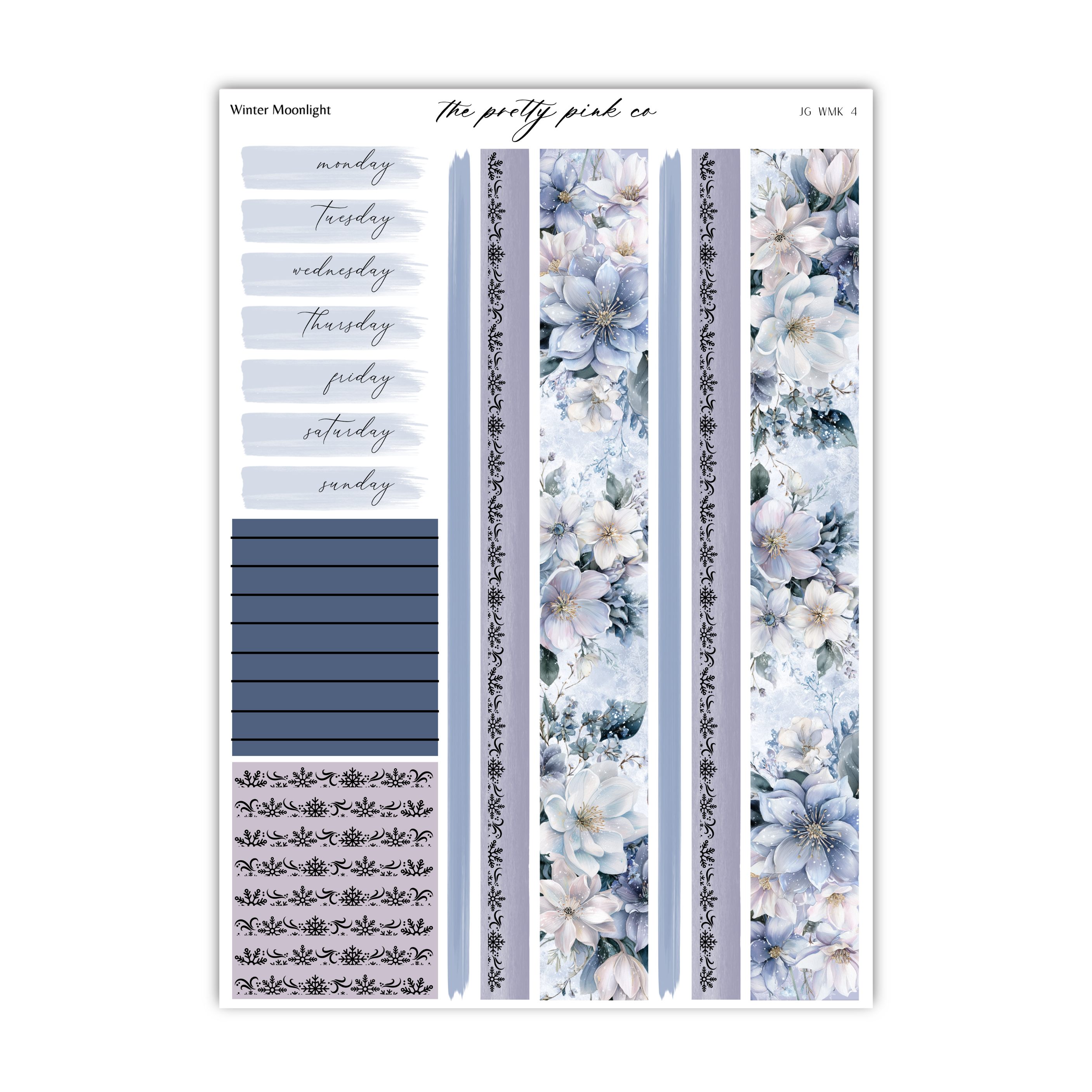 a sticker sheet with flowers on it
