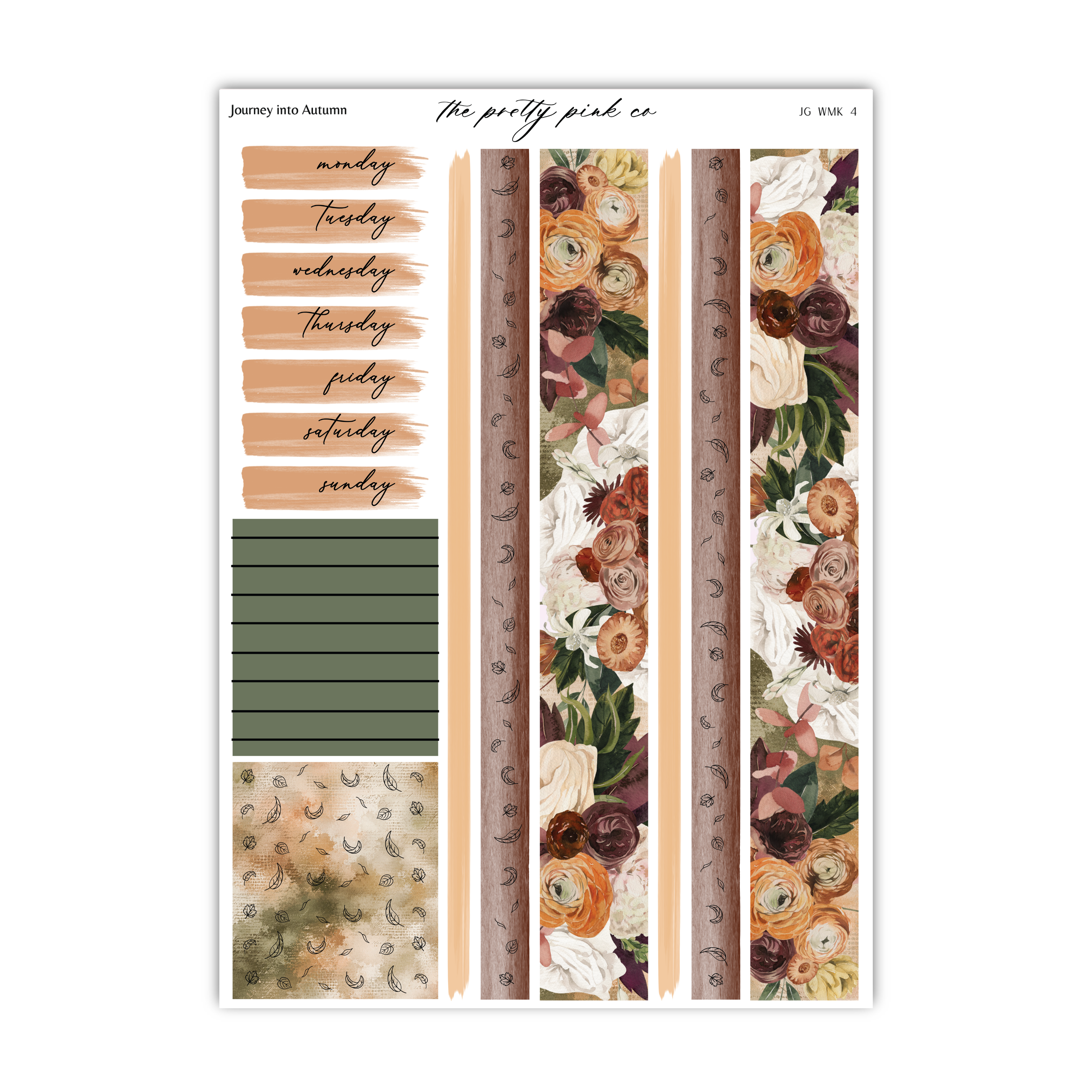 The image is a collage of various elements, including a floral pattern, a green stripe, and a patterned background. The collage appears to be a creative arrangement of different textures and colors, possibly used for a design project or artistic purpose.