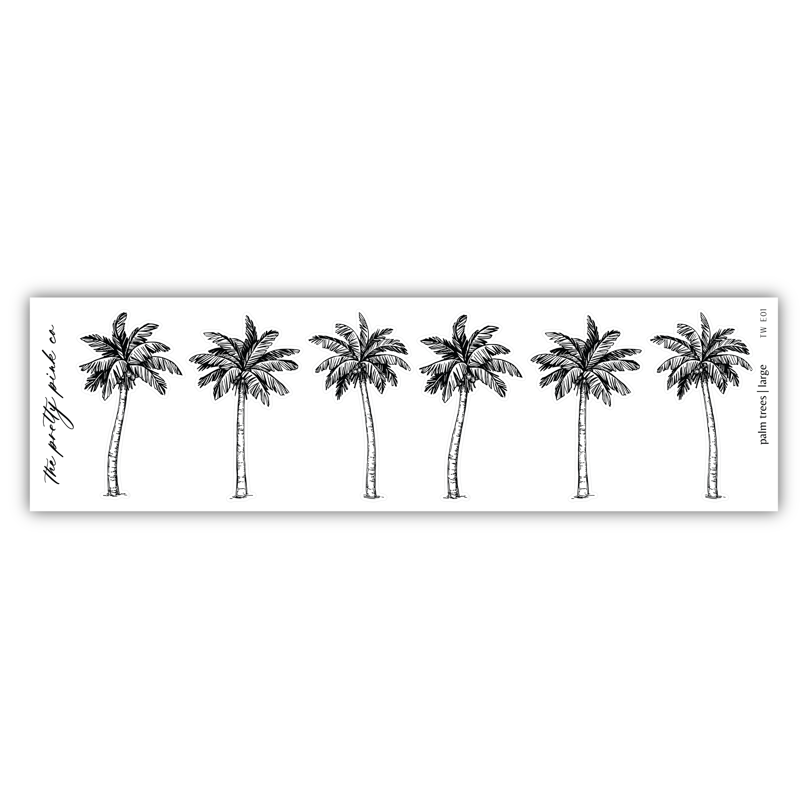 a black and white photo of a row of palm trees