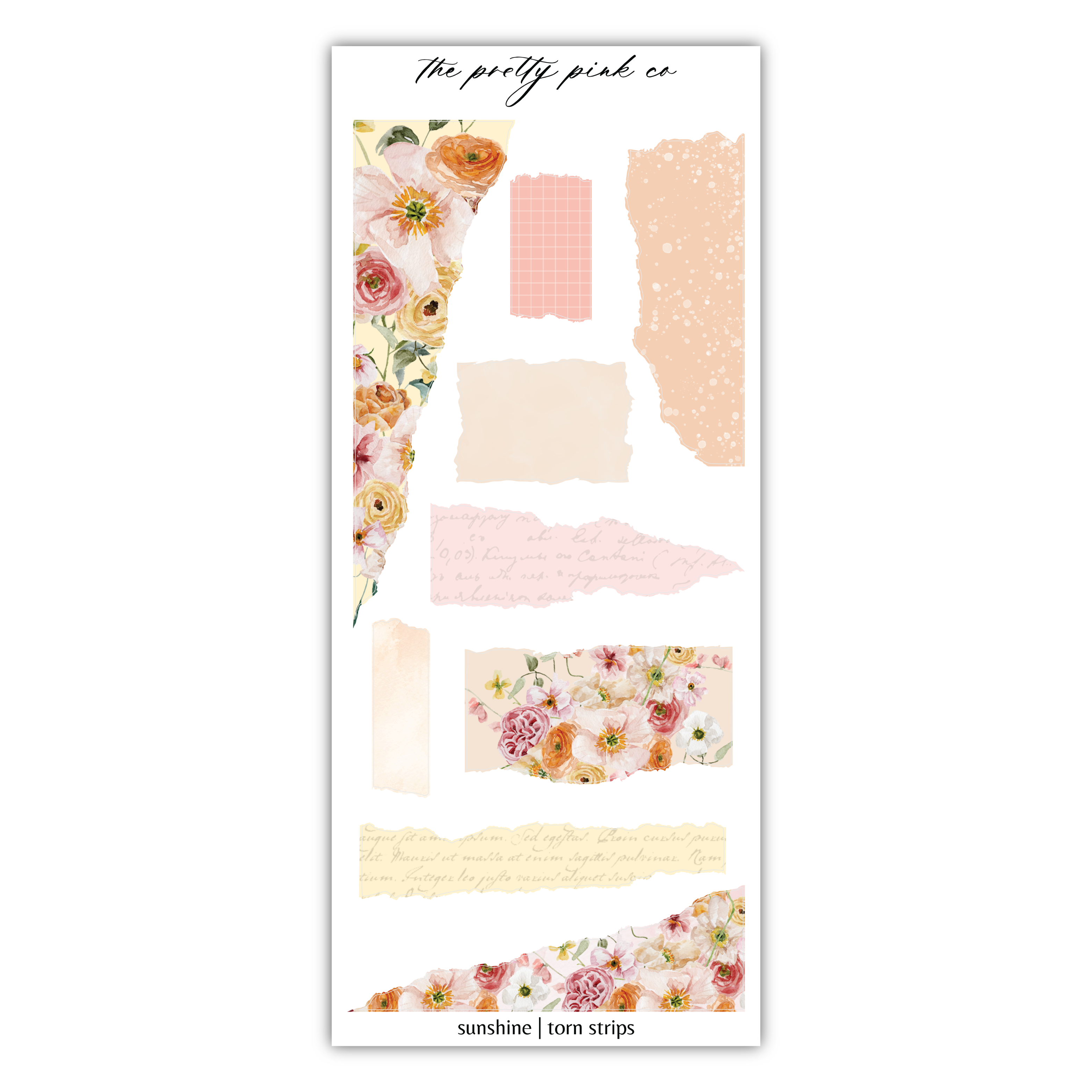a sticker sheet with flowers on it