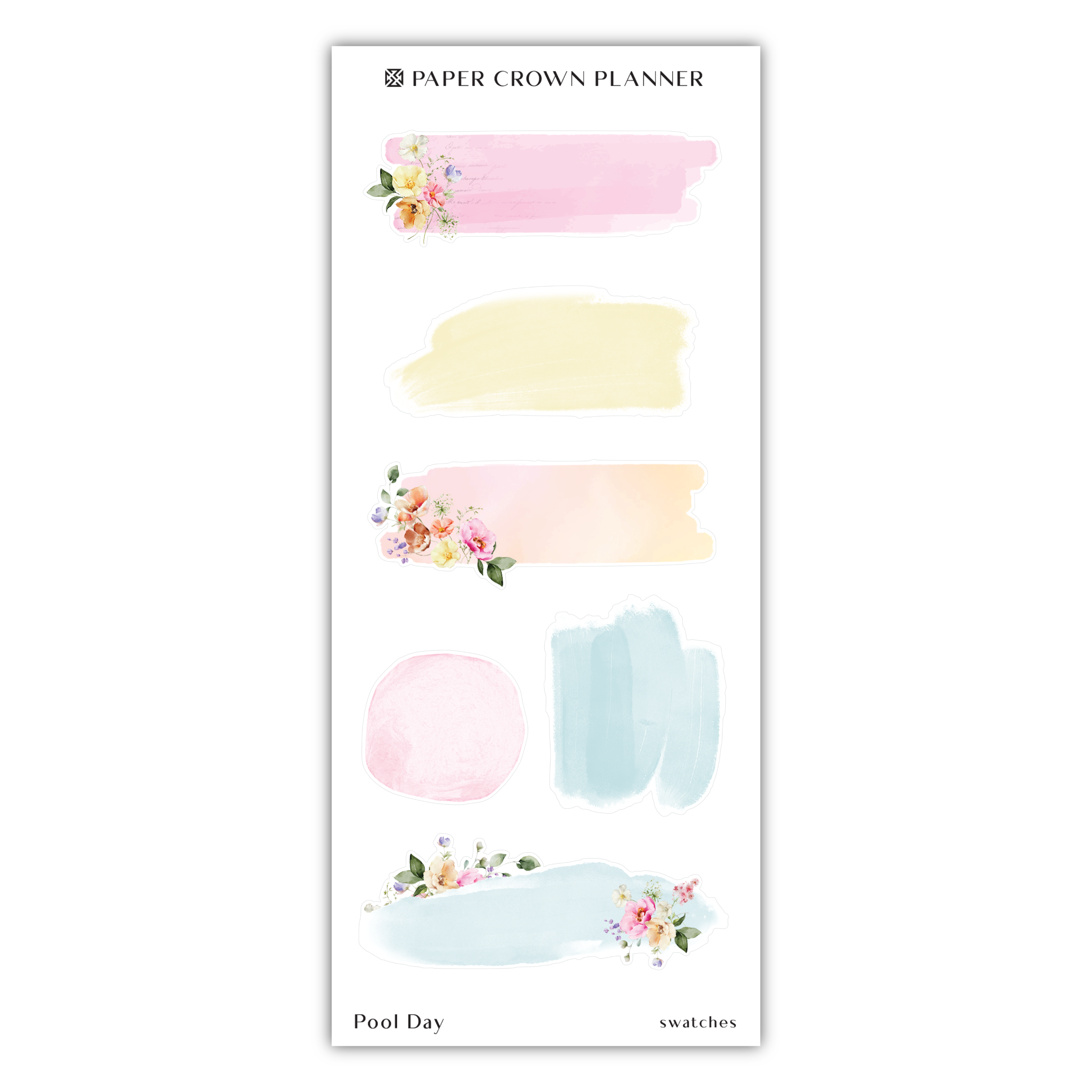 the paper crown planner stickers in pastel colors