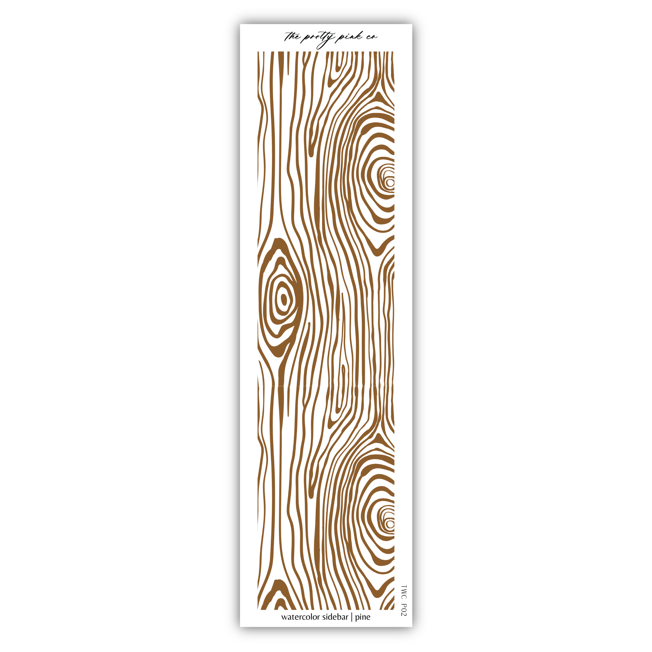 a brown and white bookmark with a wood grain pattern