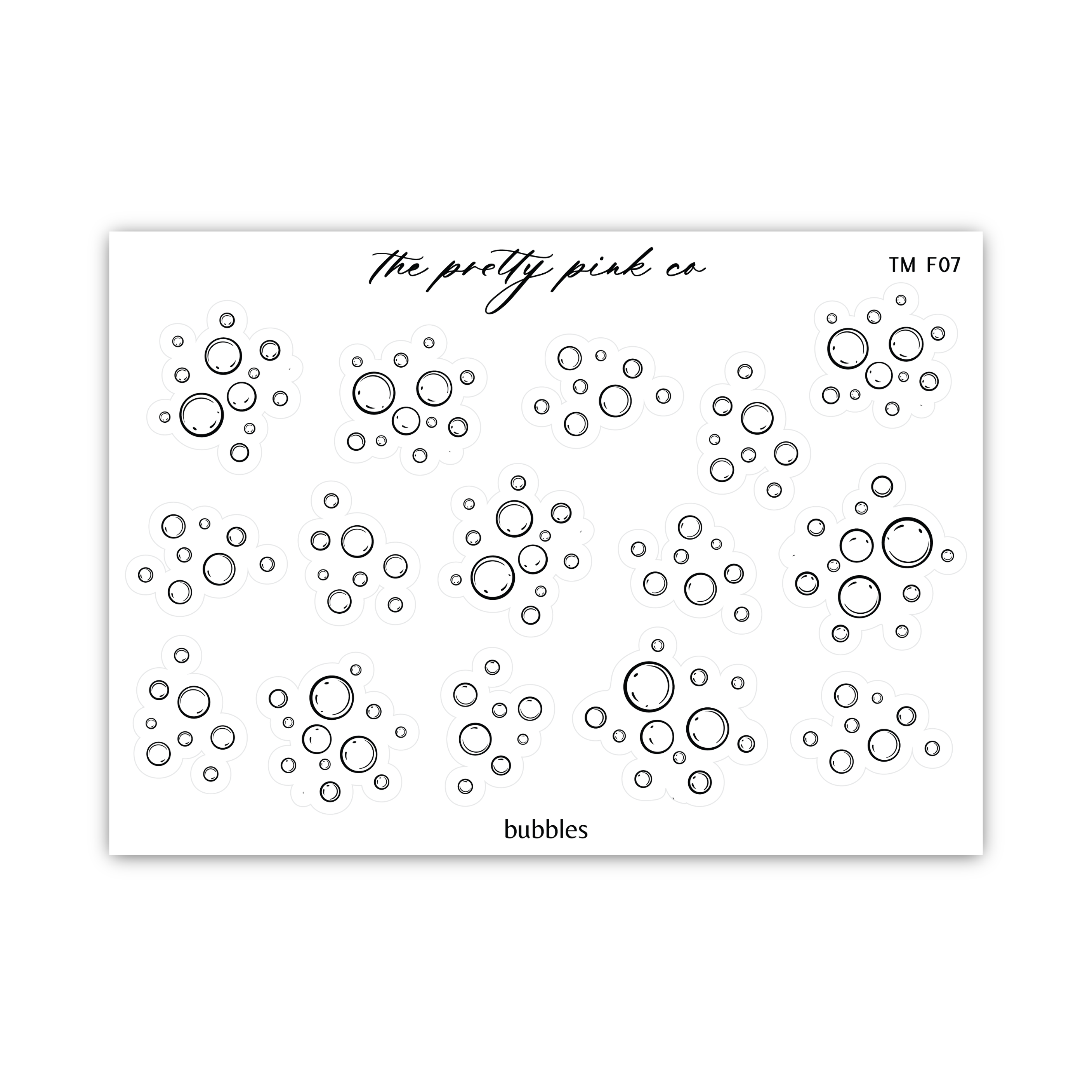 a sheet of bubbles on a white background