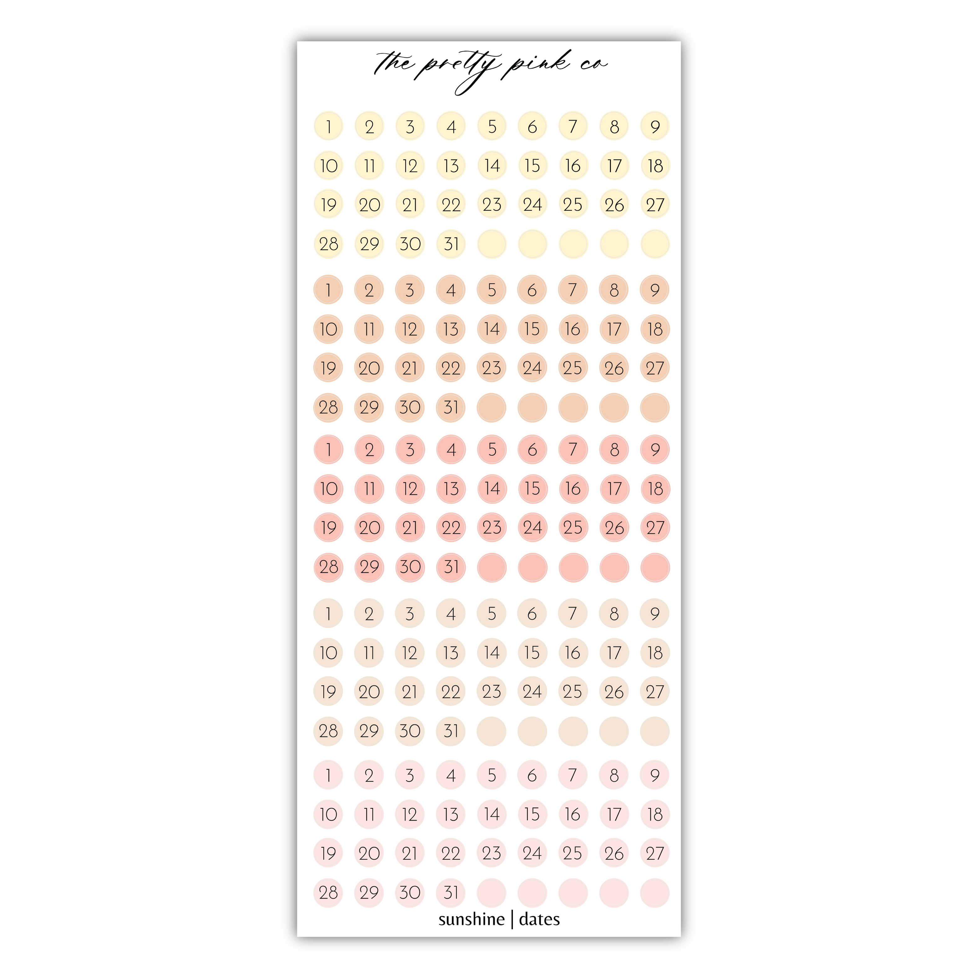 a planner sticker with a pink and yellow pattern