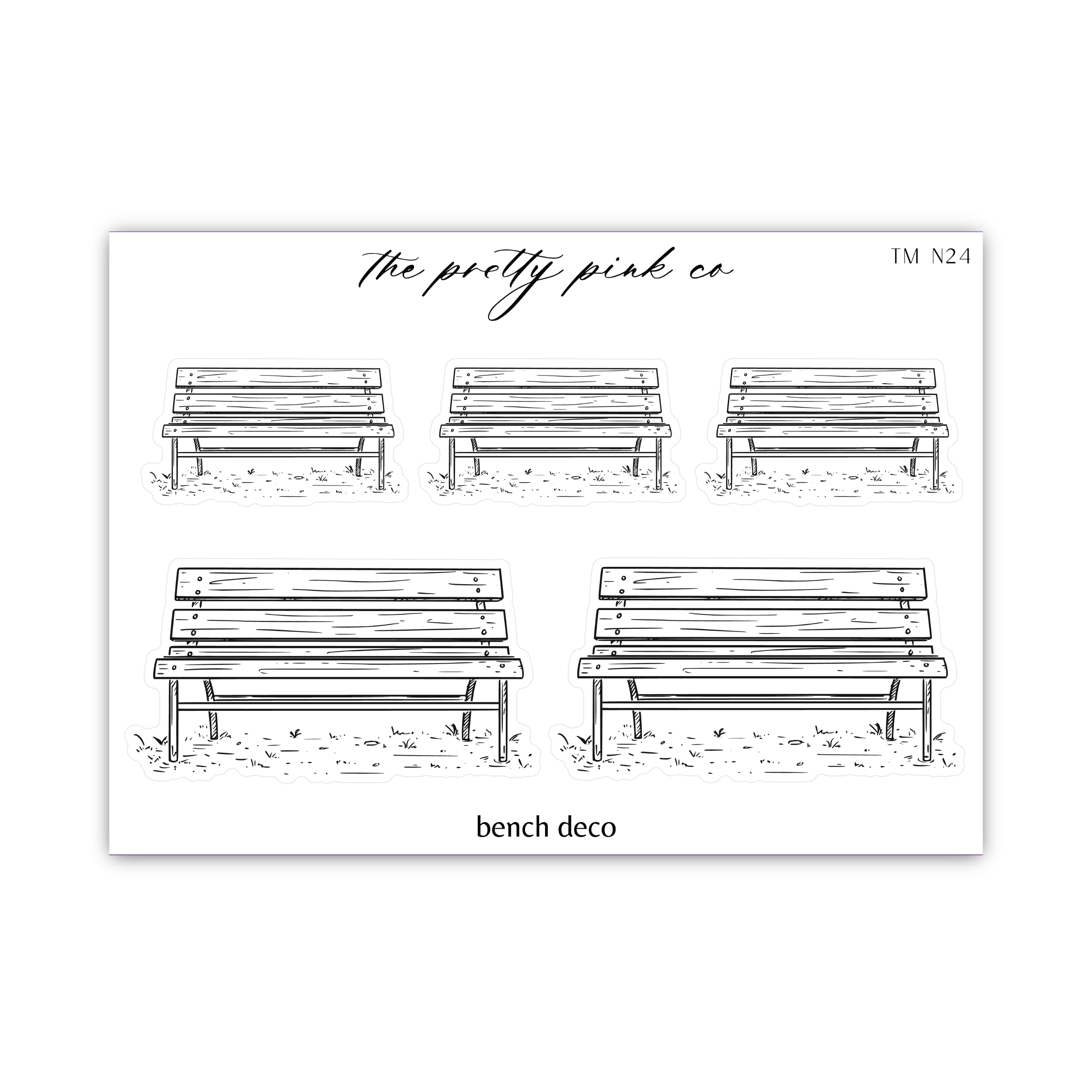 a black and white drawing of a bench