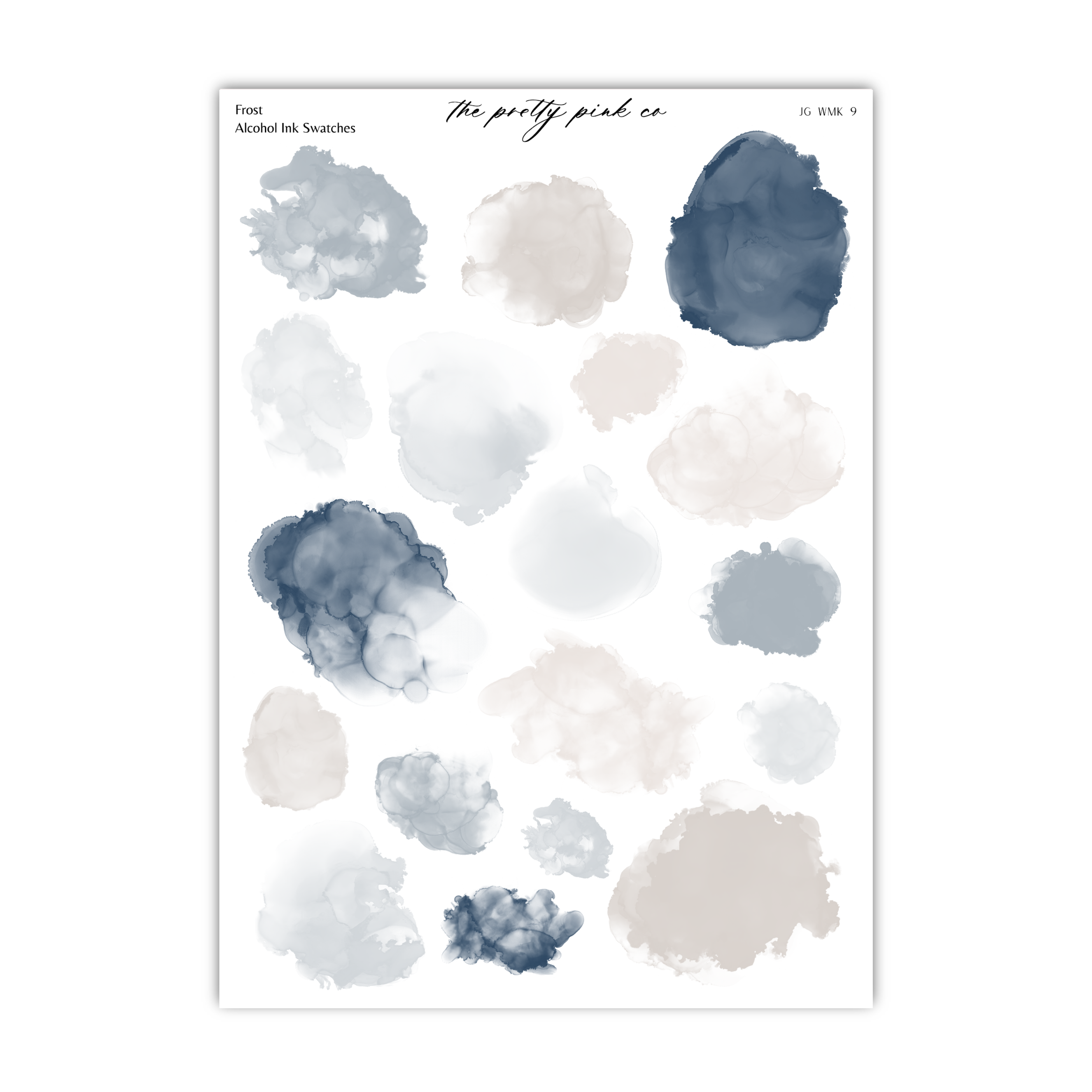 a sheet of blue and white watercolor paint