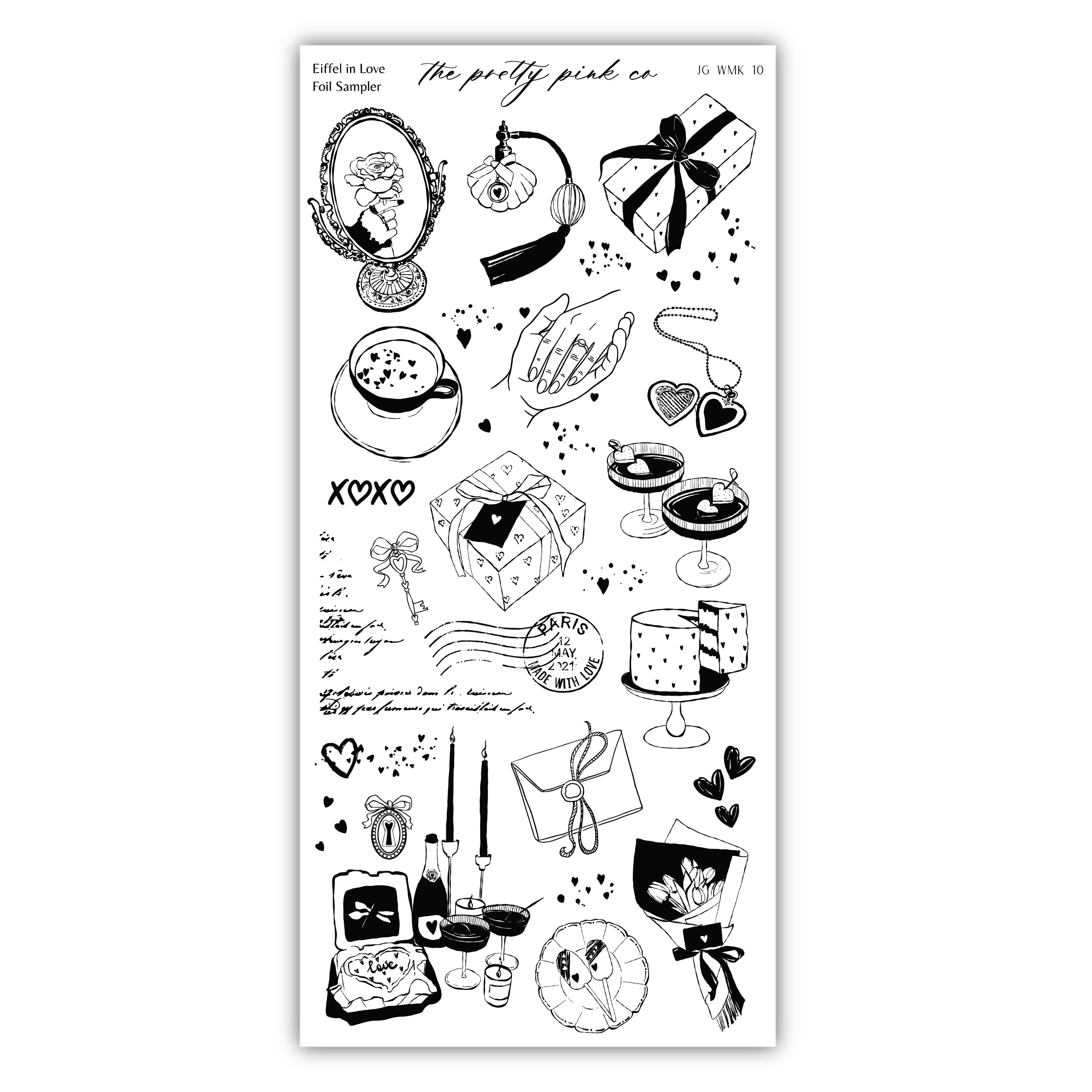 a sticker with a bunch of different things on it