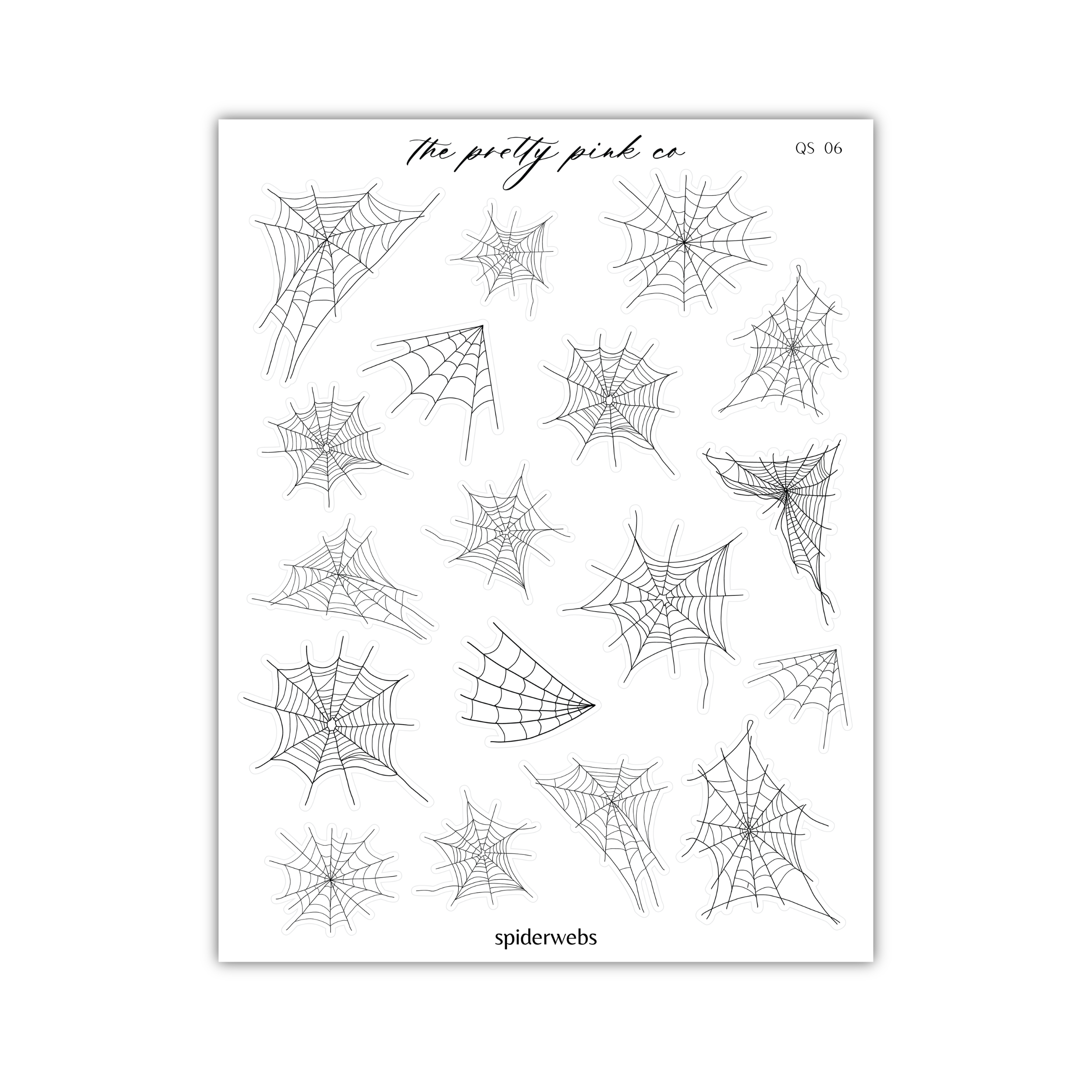 a drawing of spider webs on a white background