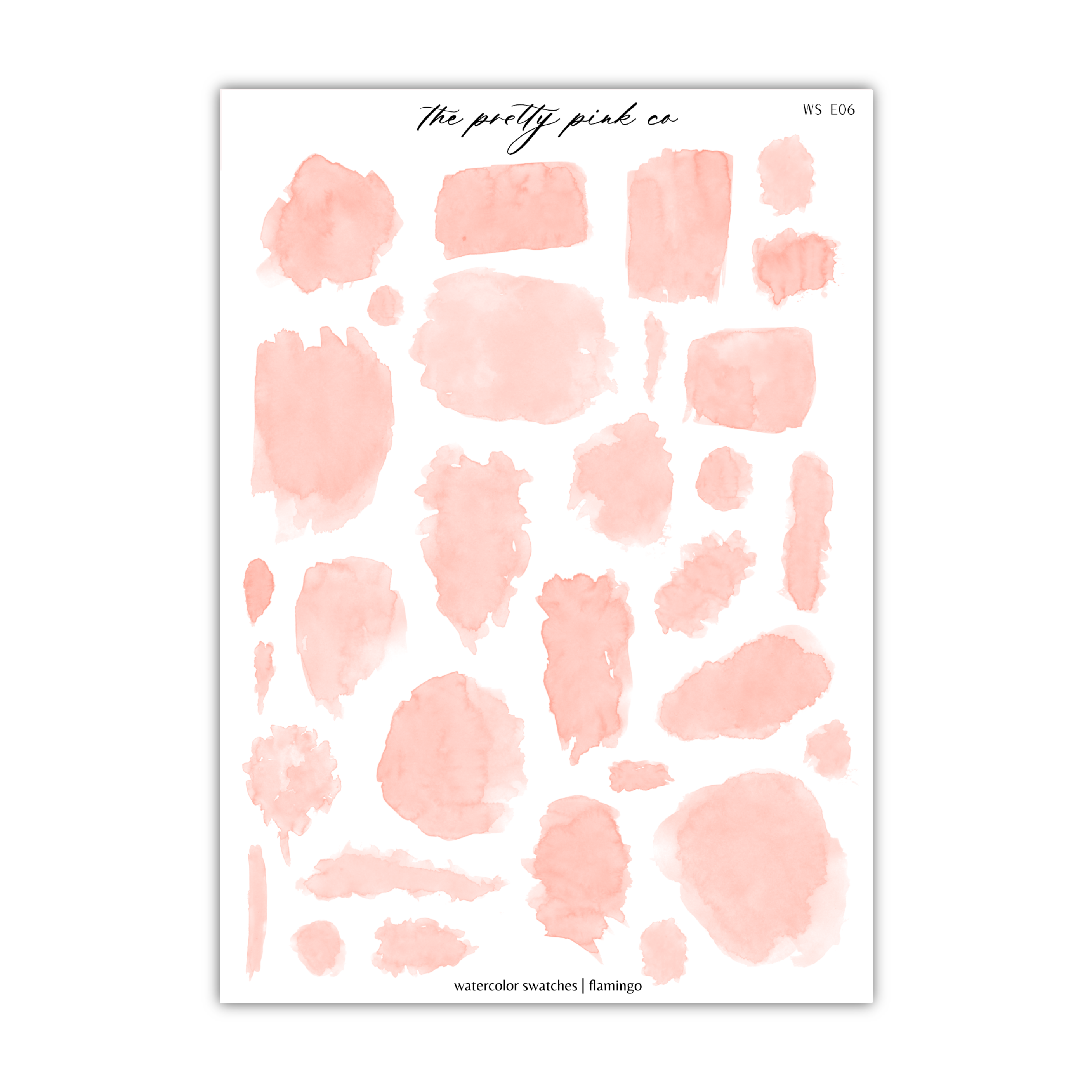 a sheet of pink watercolor paint on a white background