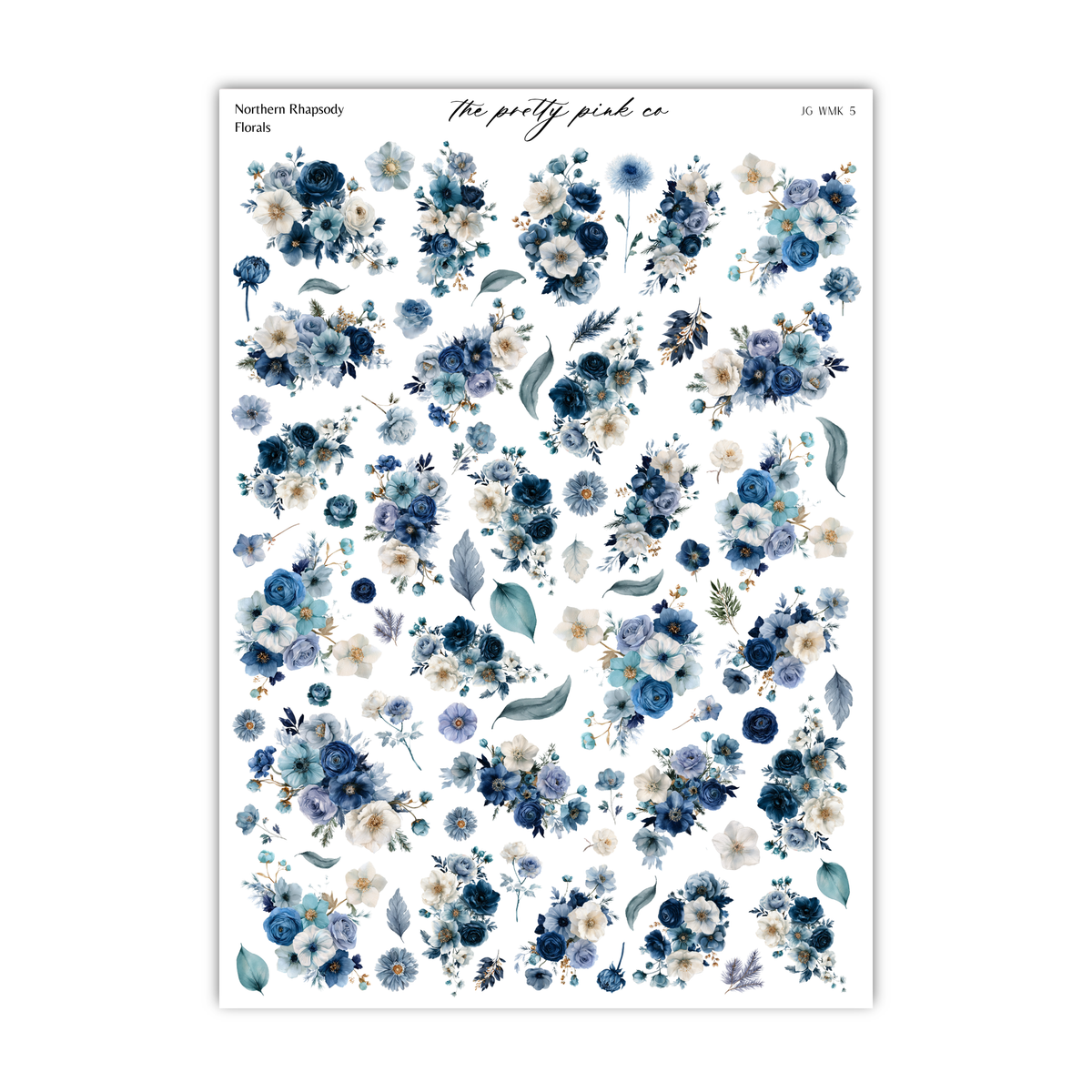 a collage of various floral and leaf-like images, including different types of flowers and leaves in shades of blue, white, and green. The images are arranged in a visually appealing manner, showcasing the beauty and diversity of nature.