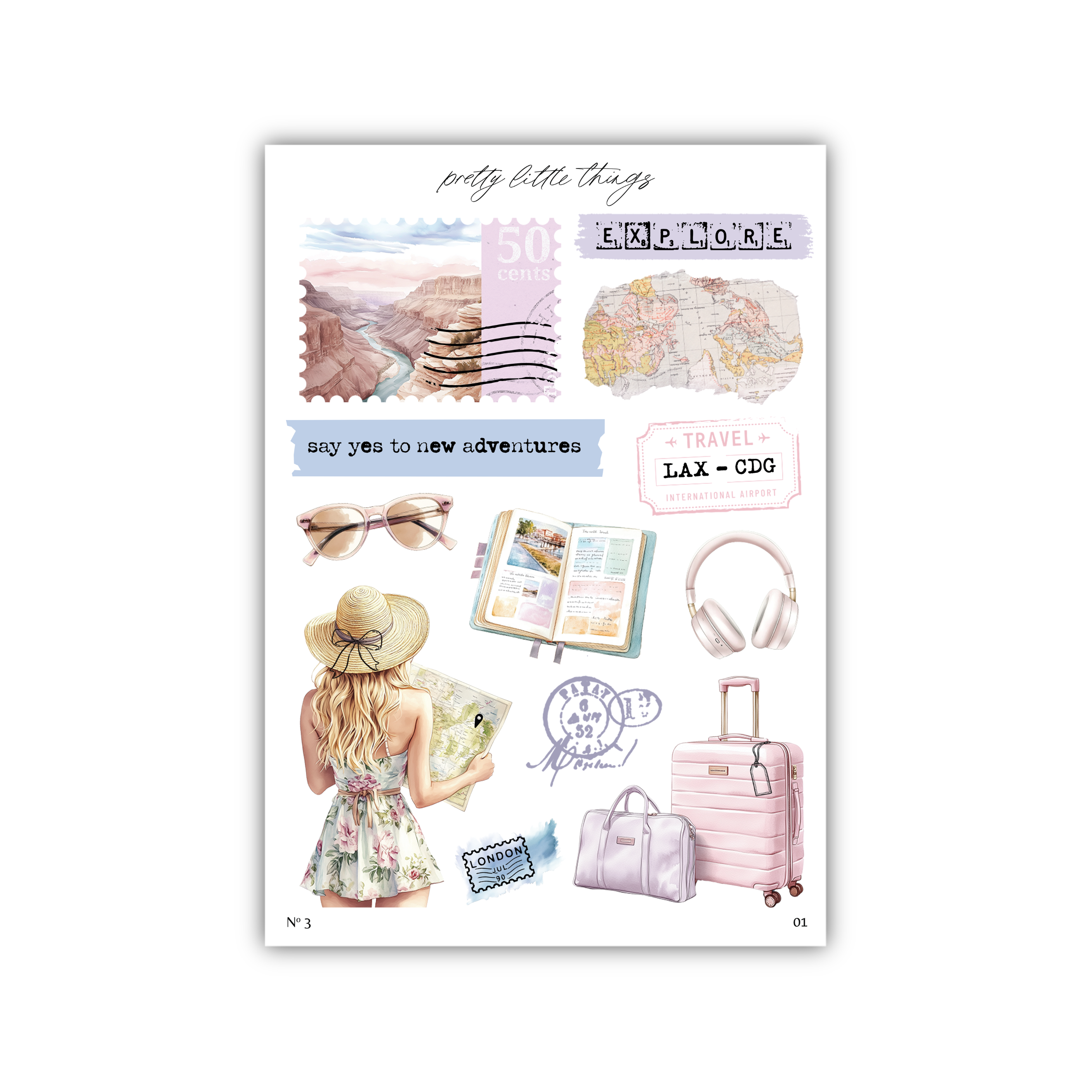 a sticker sheet with a picture of a woman