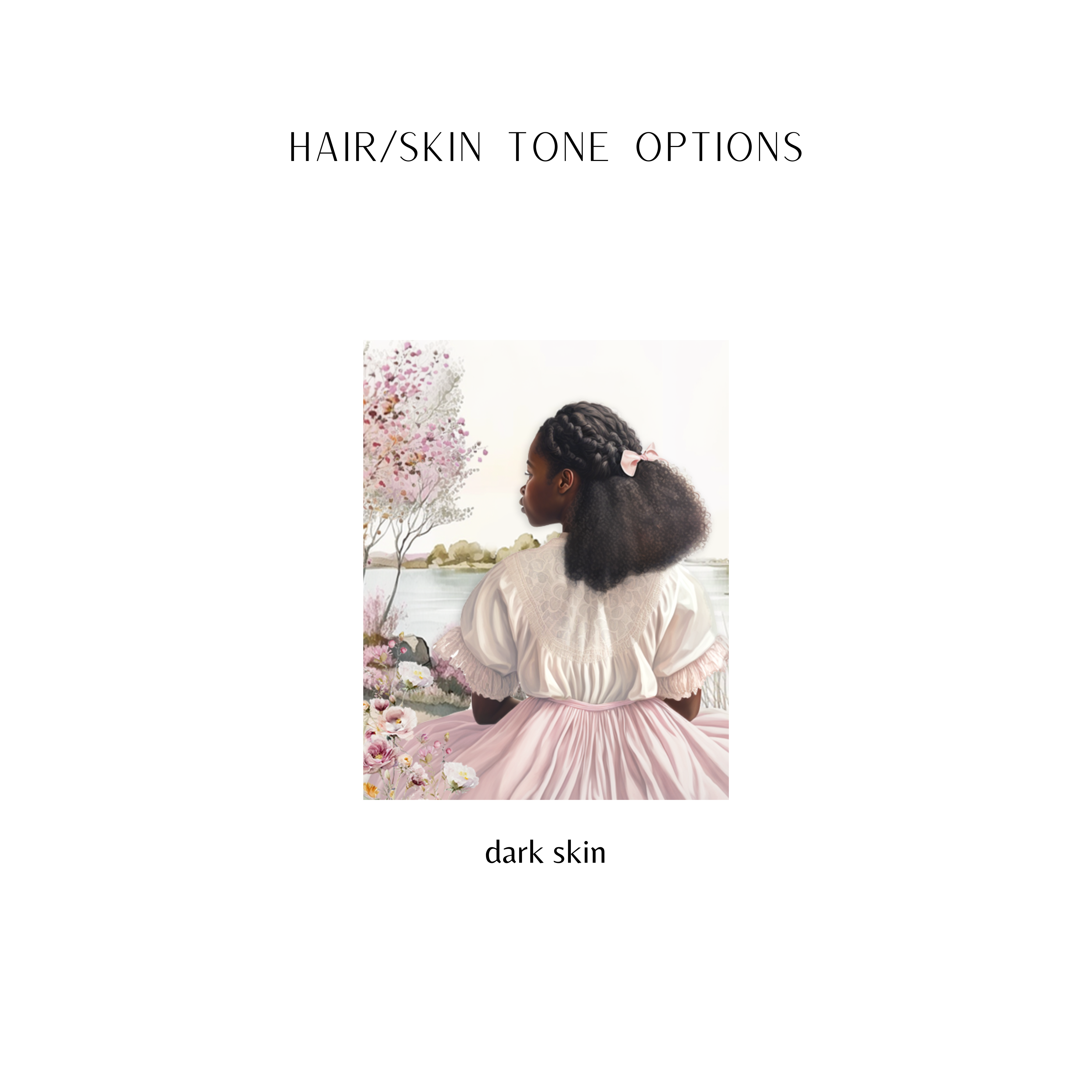 the cover of dark skin by hair / skin tone options