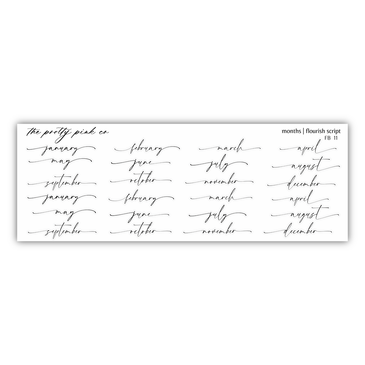 Months | Flourish Script