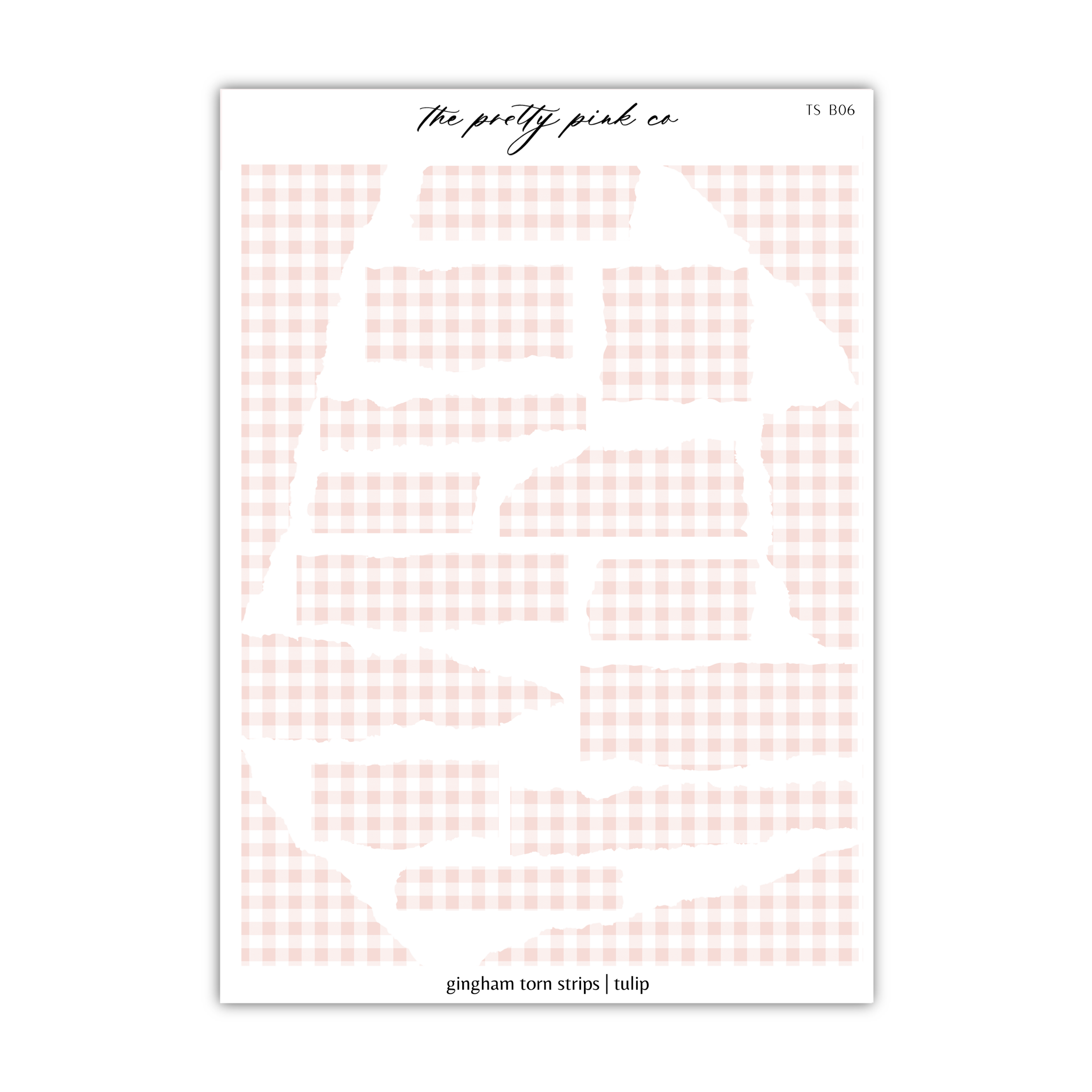a white and pink gingham paper with a boat on it