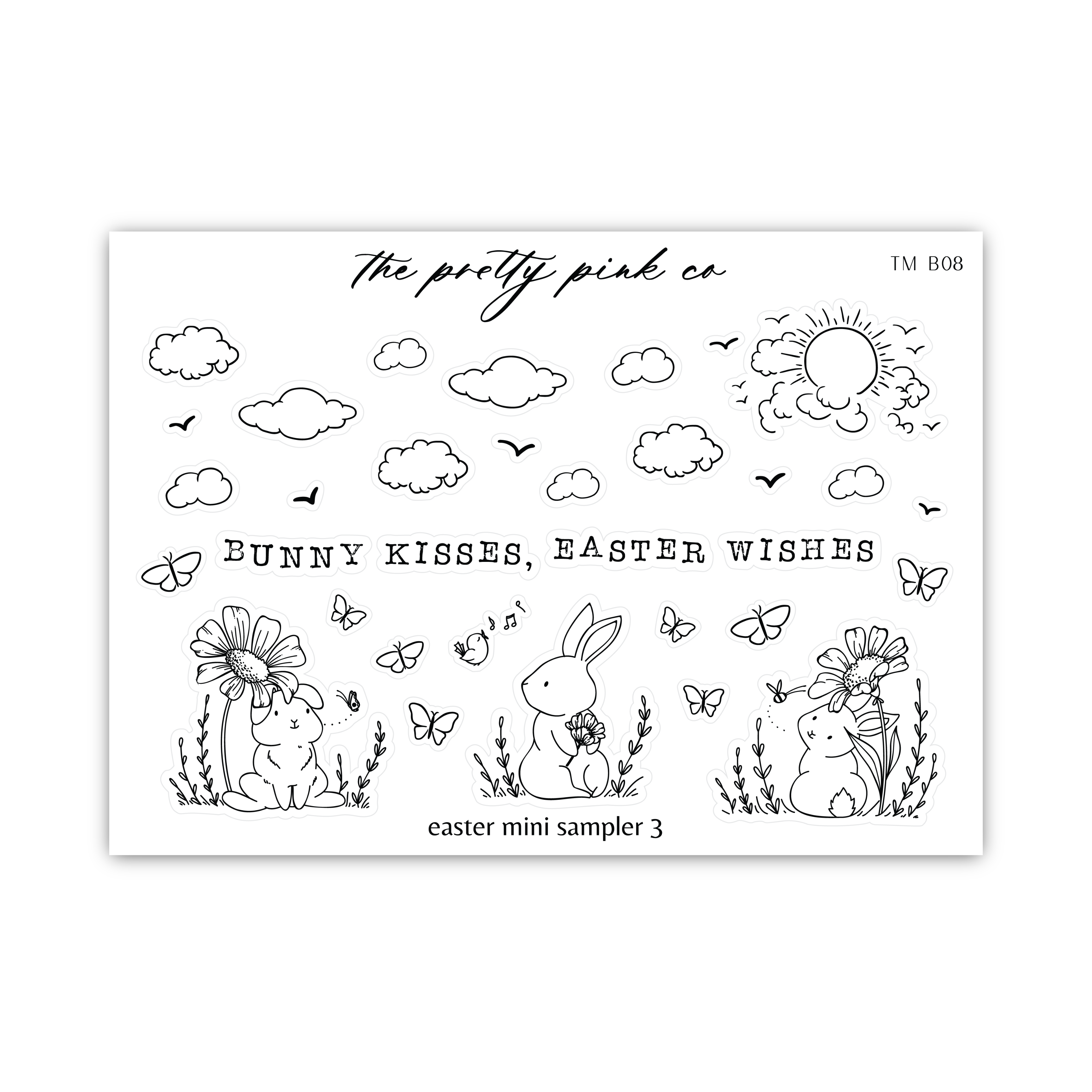 a stamp that says bunny kisses, easter wishes