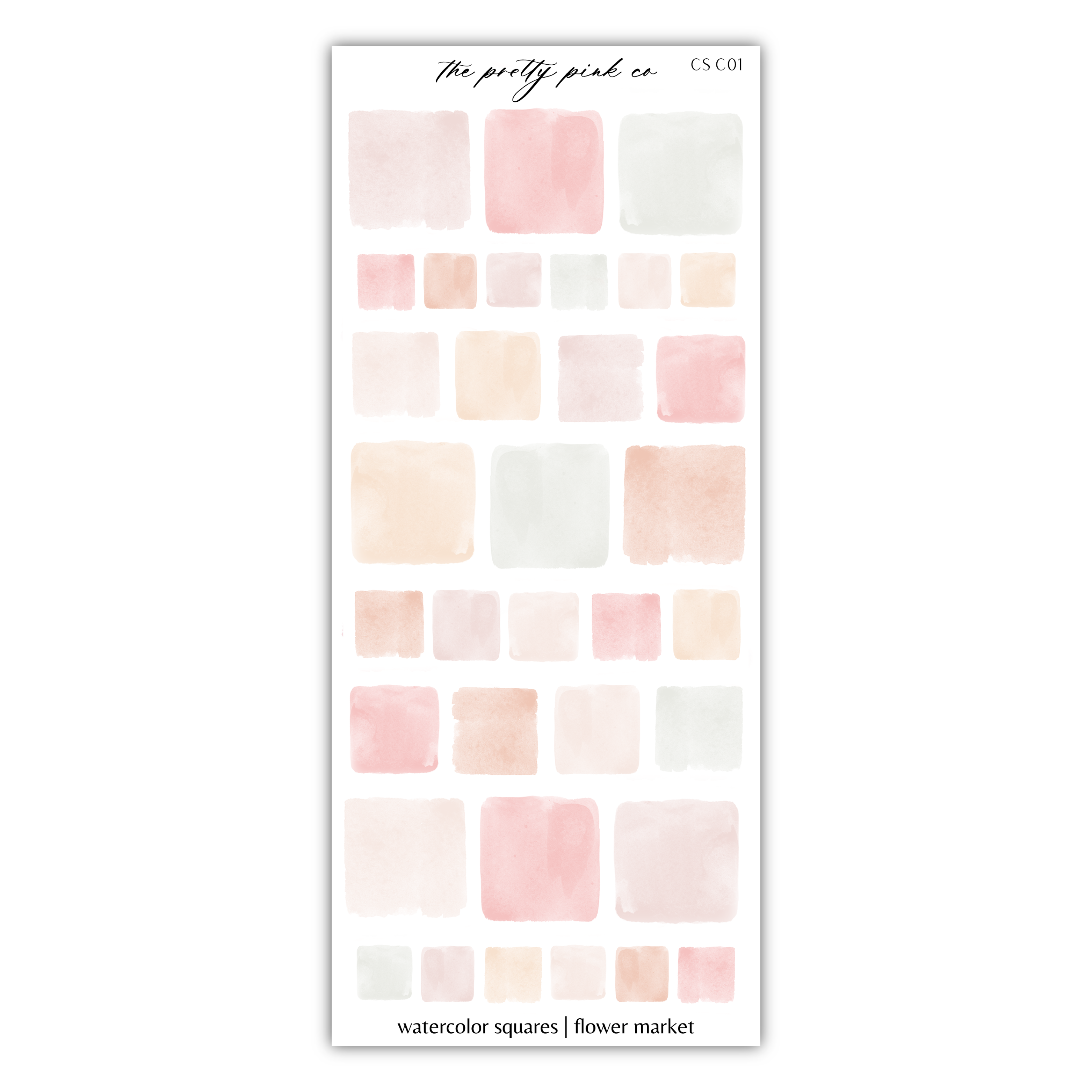 a sticker of watercolor squares on a white background