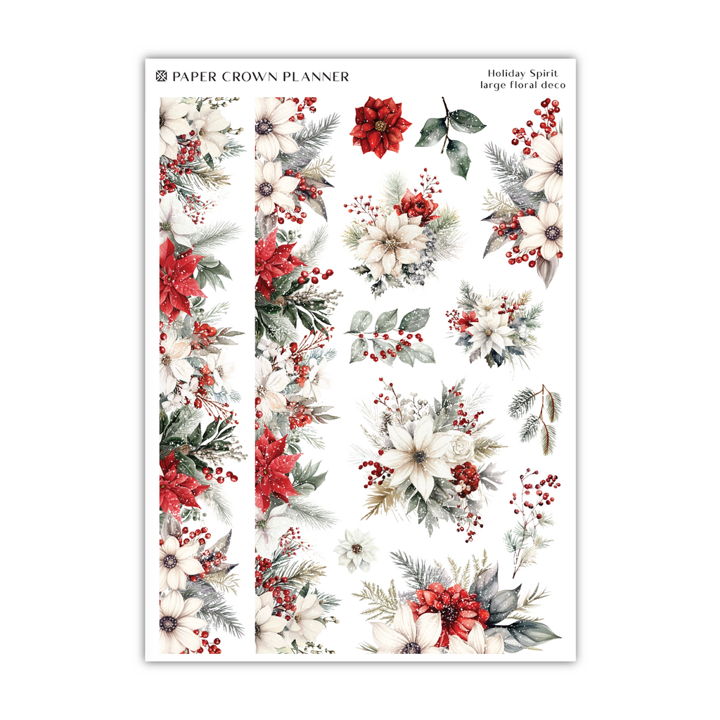 a sheet of paper with red and white flowers