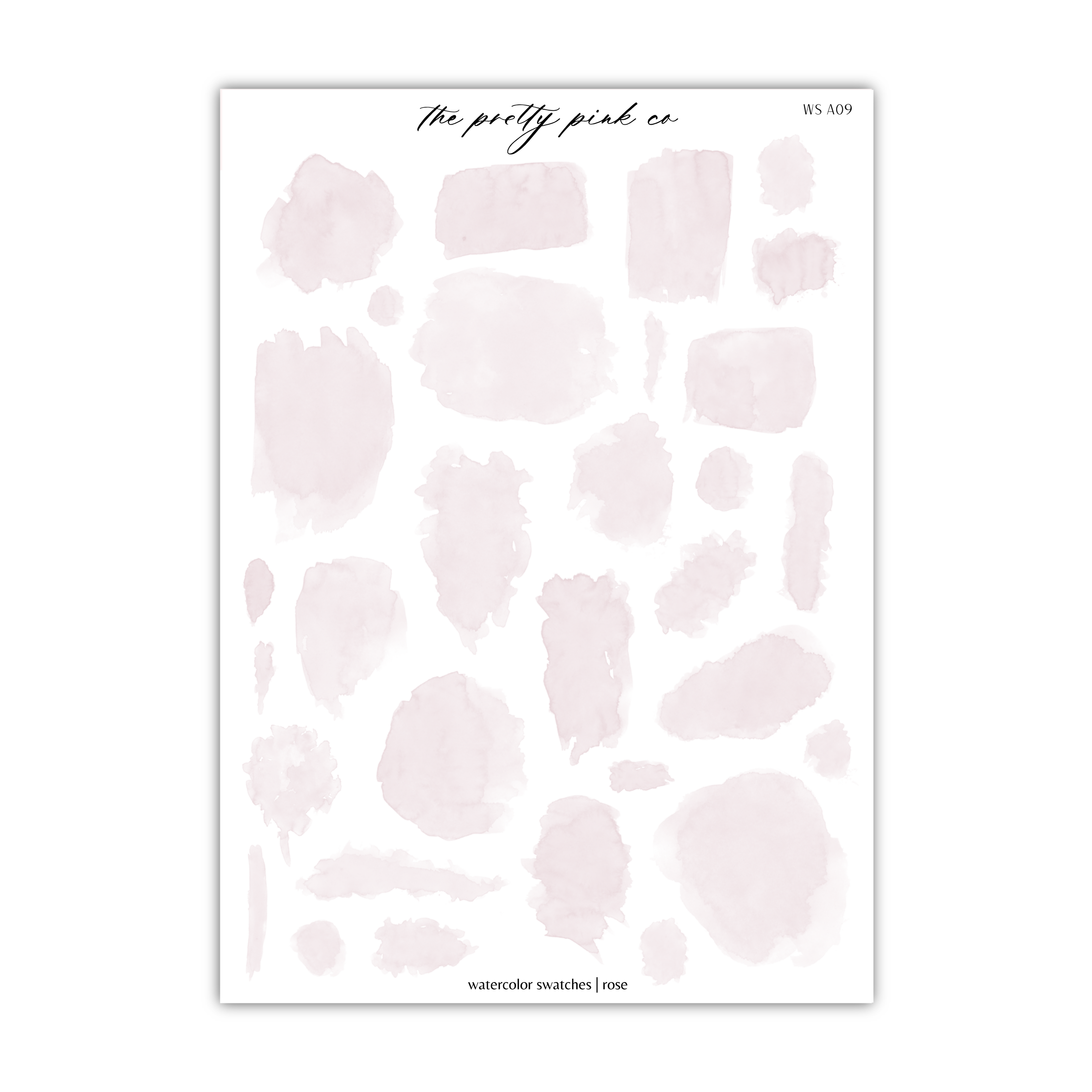 a sheet of pink watercolor paint on a white background