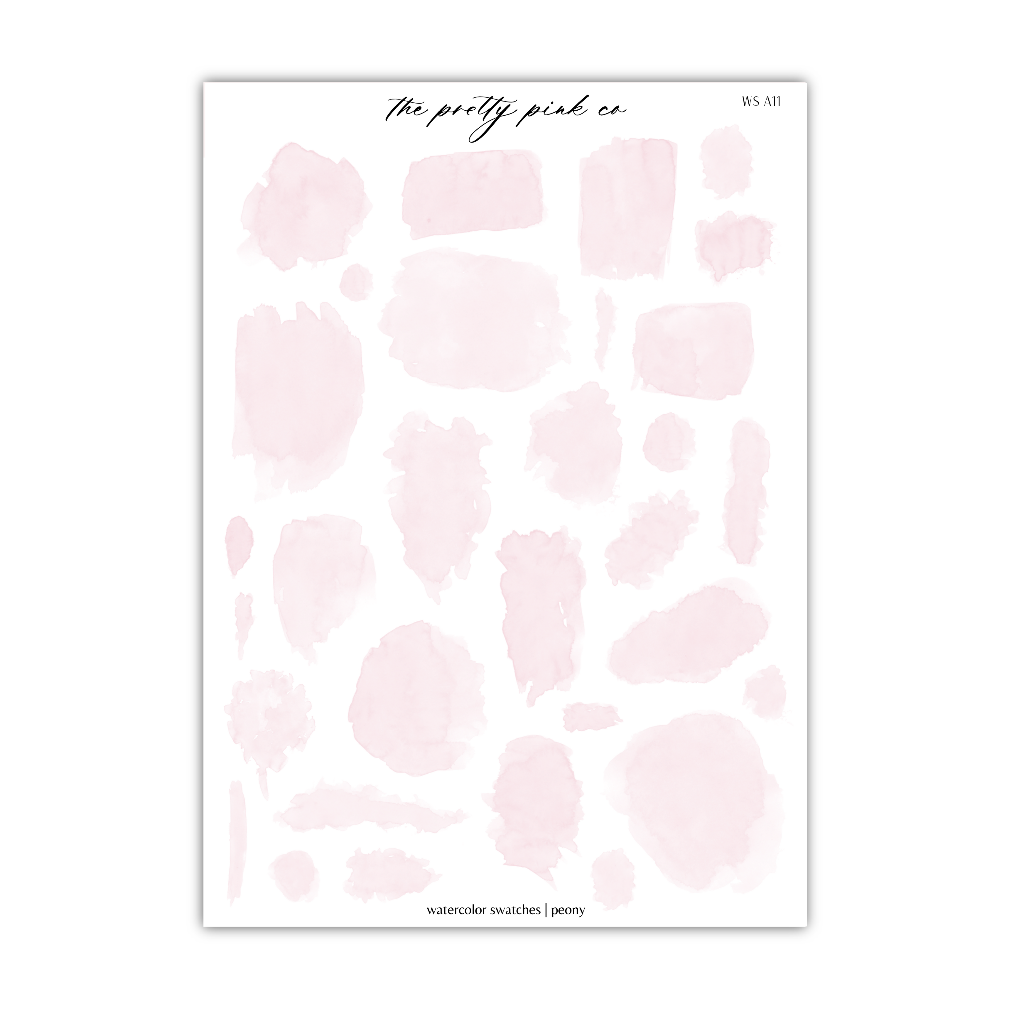 a sheet of pink watercolor paint on a white background