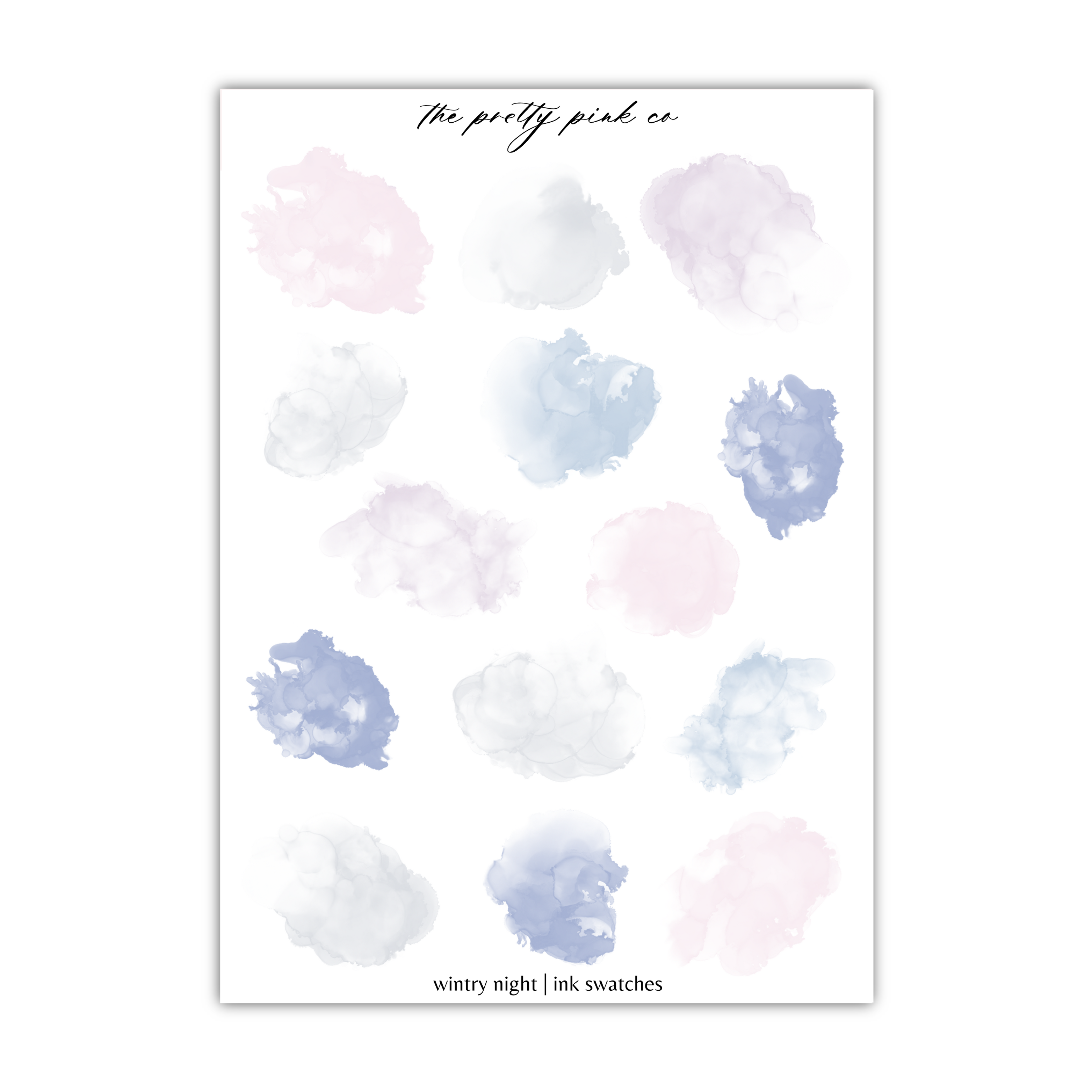 a watercolor painting of blue and pink clouds