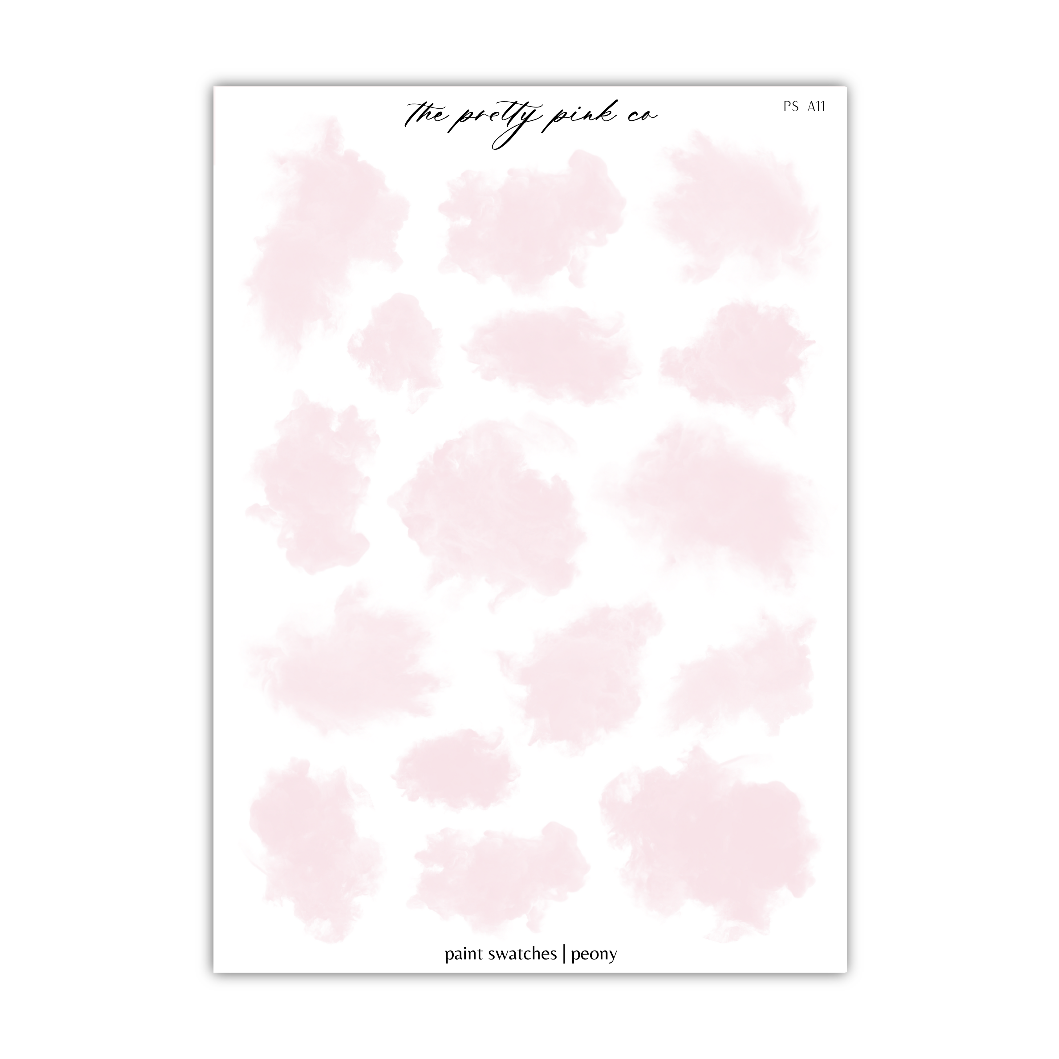 a pink watercolor cloud pattern on a white background