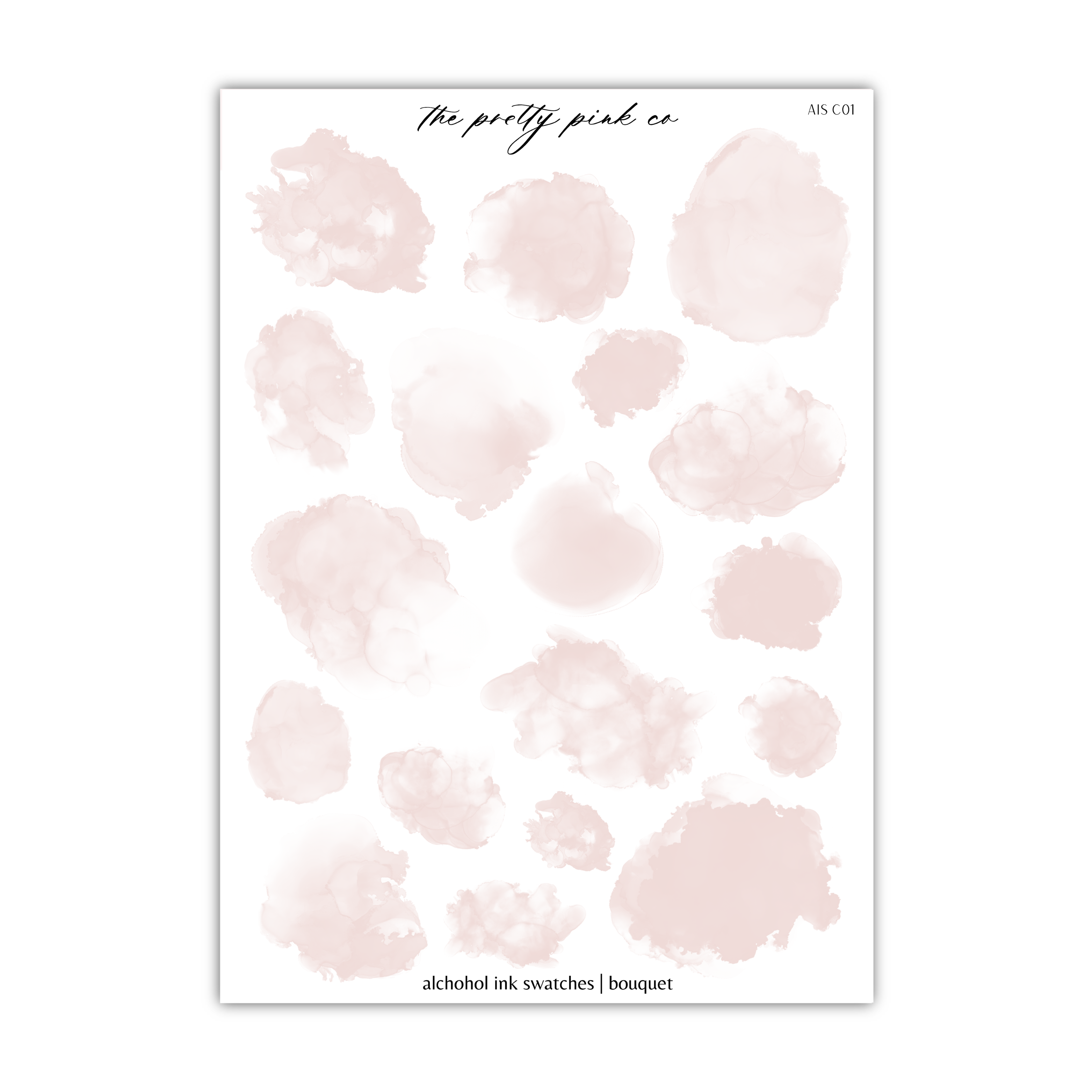 a sheet of pink watercolor on a white background