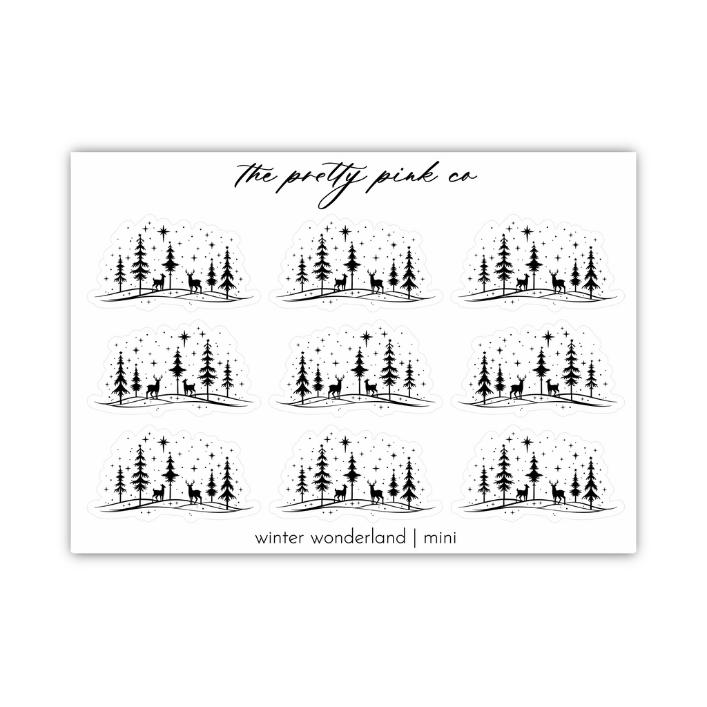a sheet of stamps with the words winter wonderland