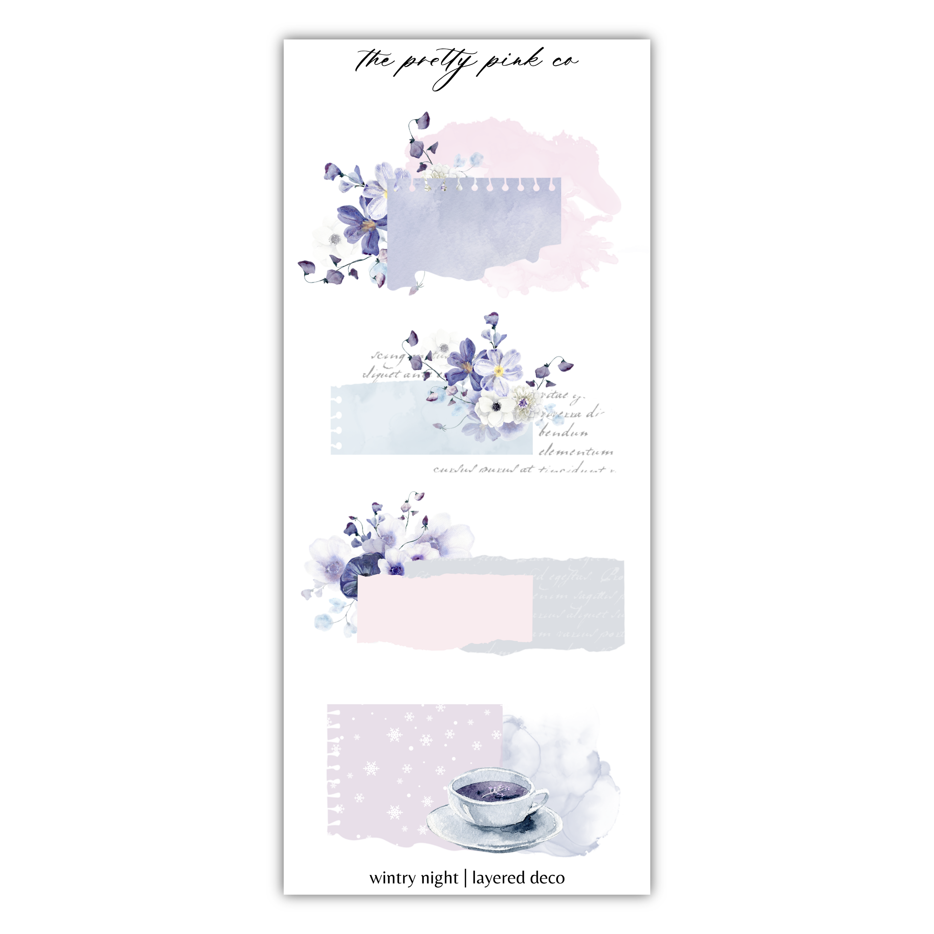 a bookmark with flowers and a cup of coffee